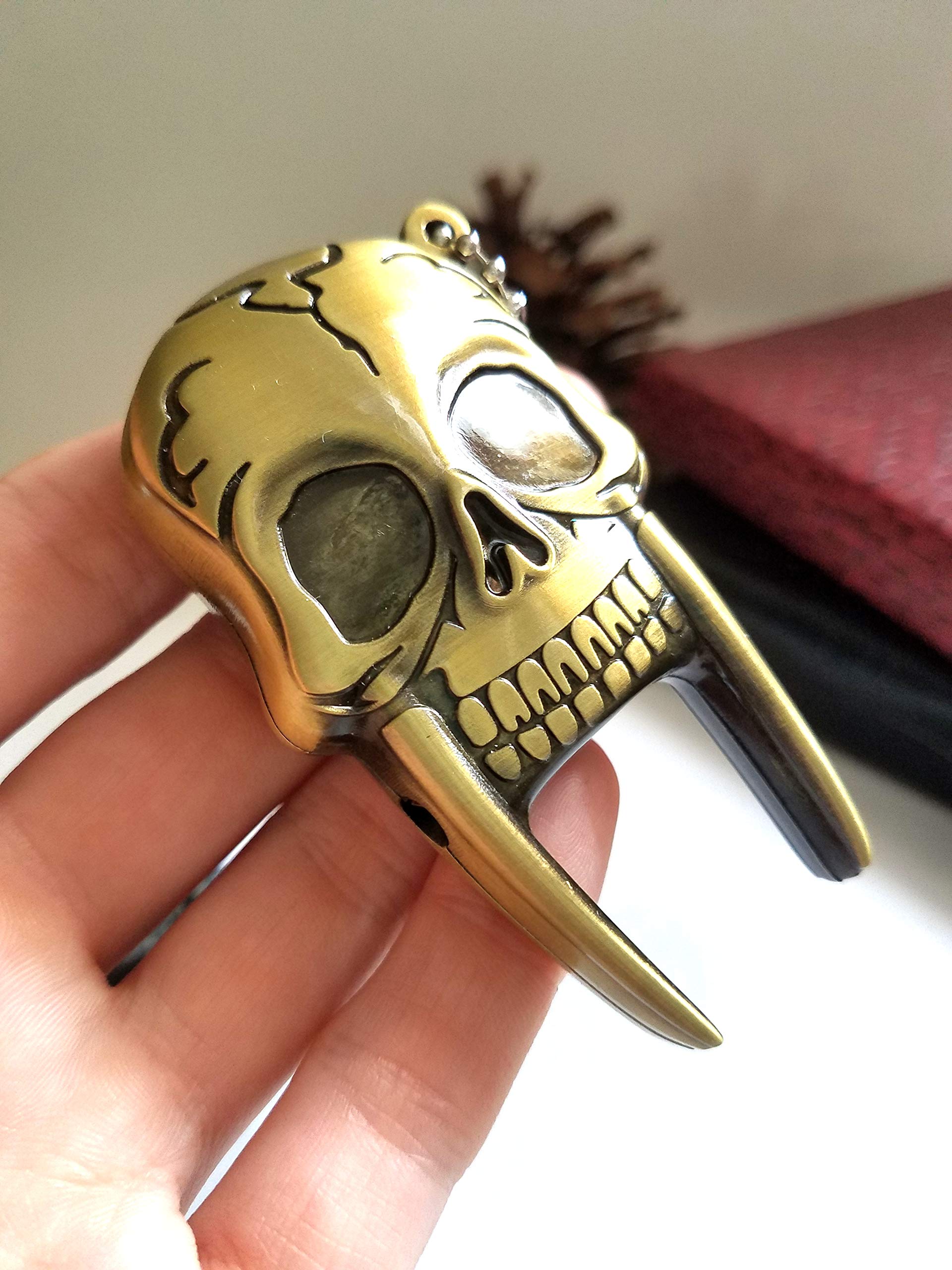 Skull Butane Lighter - Refillable Punk Collectible (Silver) for Outdoor & Parties