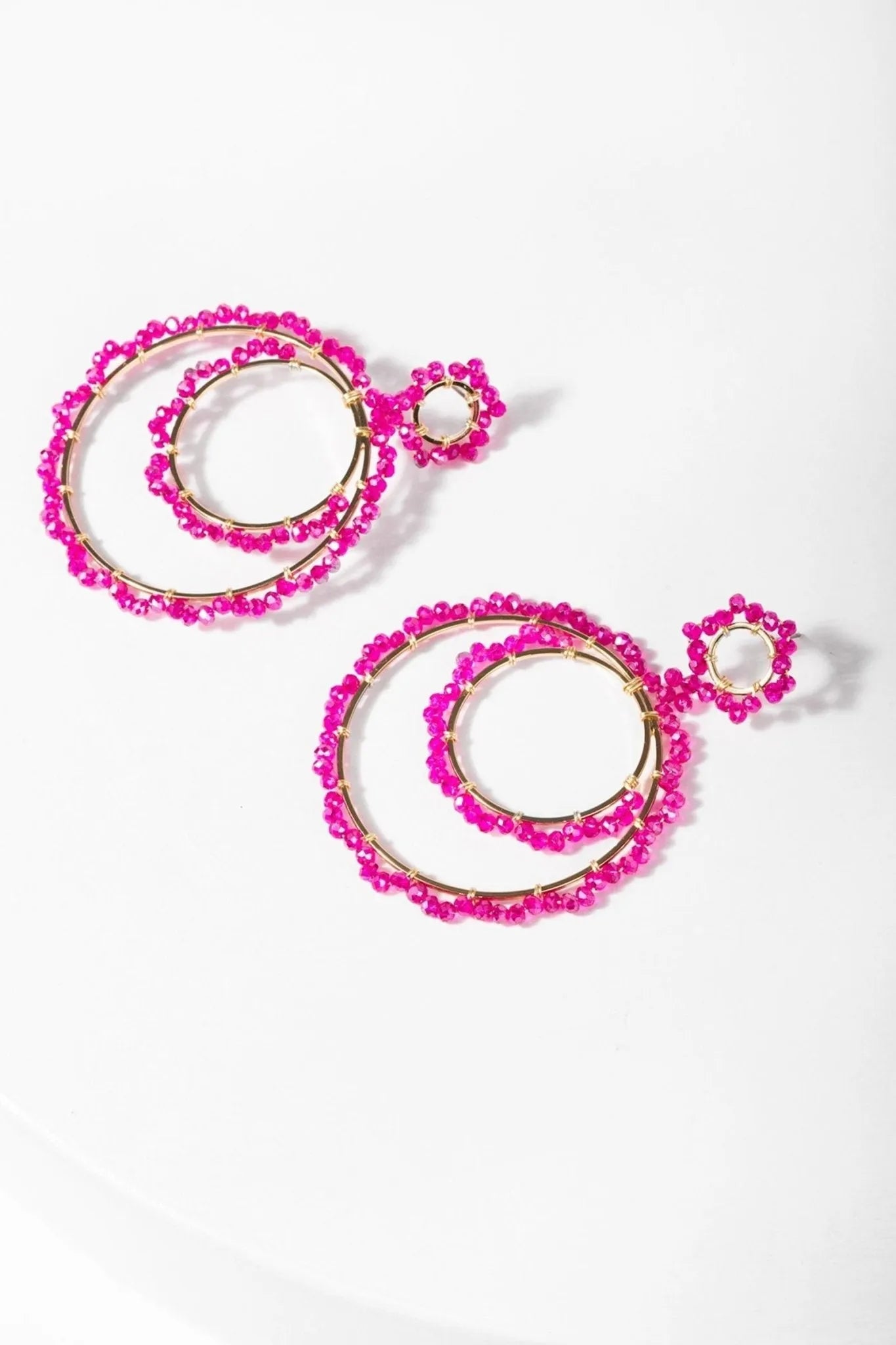 Paradise Hoop Earrings for Women - 14K Gold Plated Trendy Dangle Drop Earrings - Perfect for Parties, Weddings & Everyday Wear