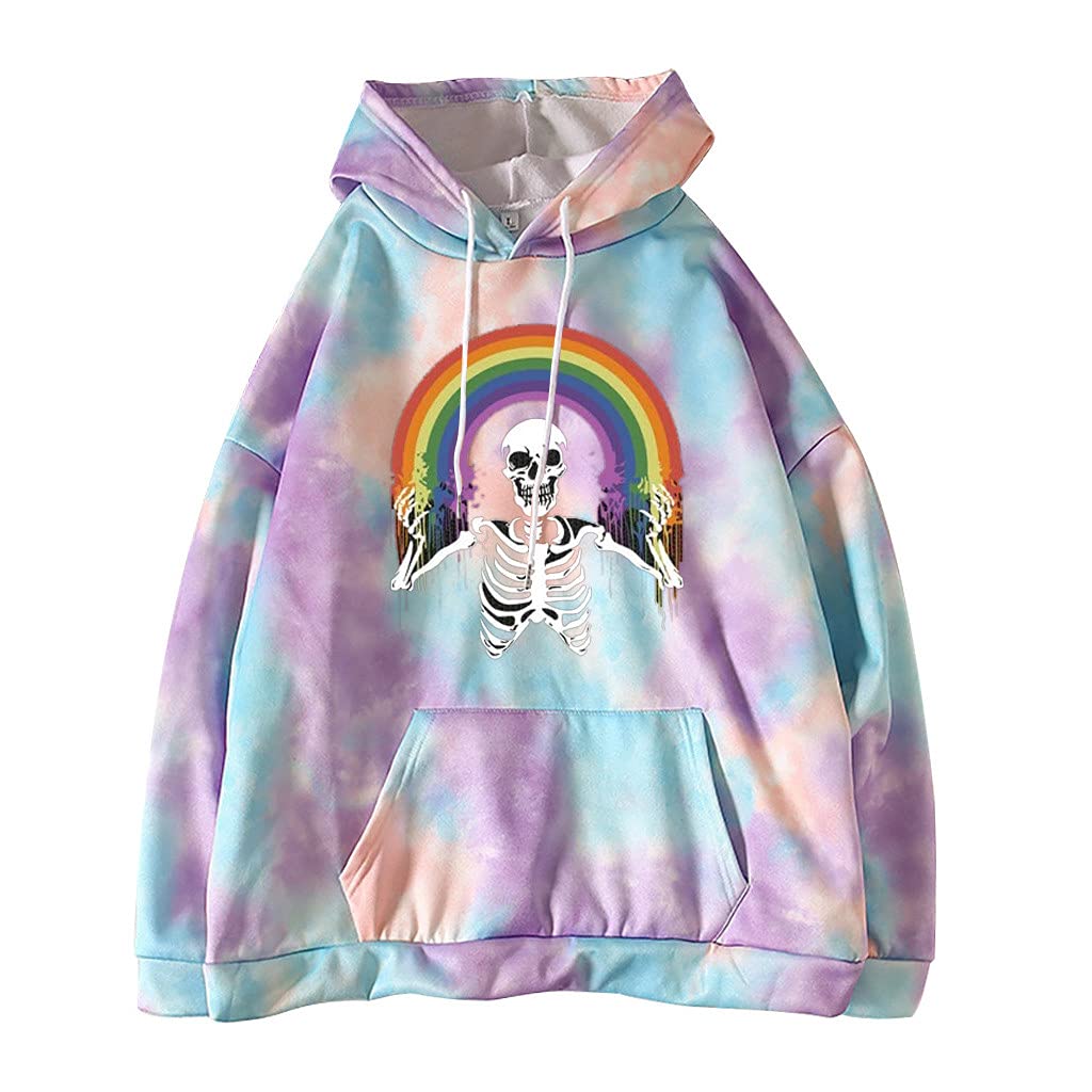 Women's Casual Tie-Dye Printed Sweatshirt - Summer & Fall Fashion Tops, Loose Fit Shirt (Pink, Small) | Perfect for Streetwear, Weekend Outfits & Layering