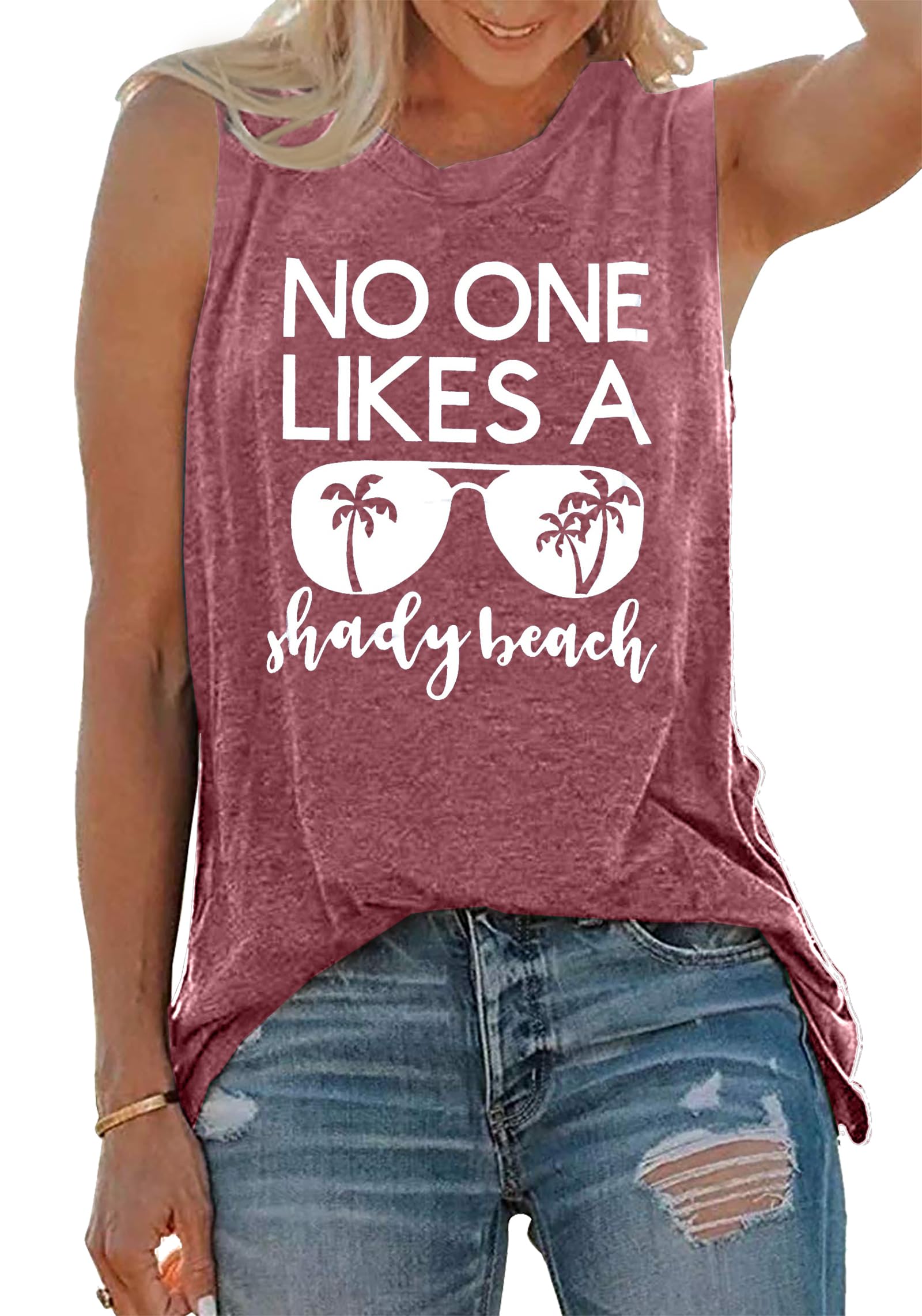 Women's Summer Beach Tank Tops - Sleeveless Graphic Hawaiian Vacation Shirts for Casual Outings, Pool Parties, and Tropical Getaways