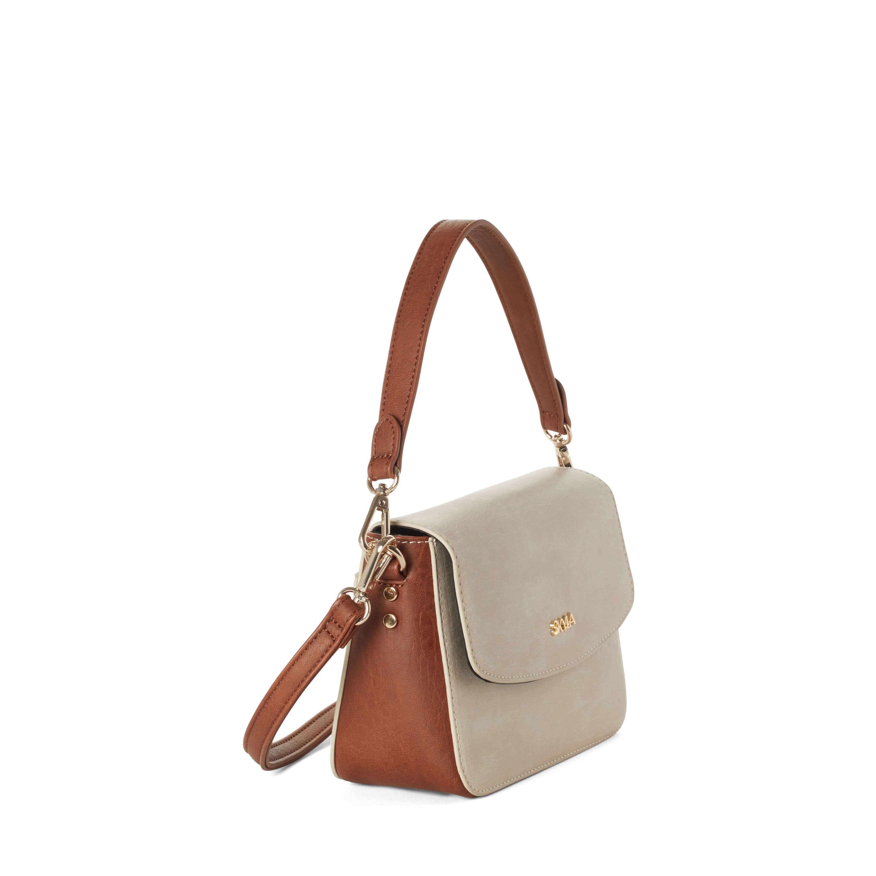 Gracie Classic Vegan Leather Satchel Bag for Women - Stylish & Eco-Friendly Handbag in Latte Brown | Perfect for Work, Travel & Everyday Use
