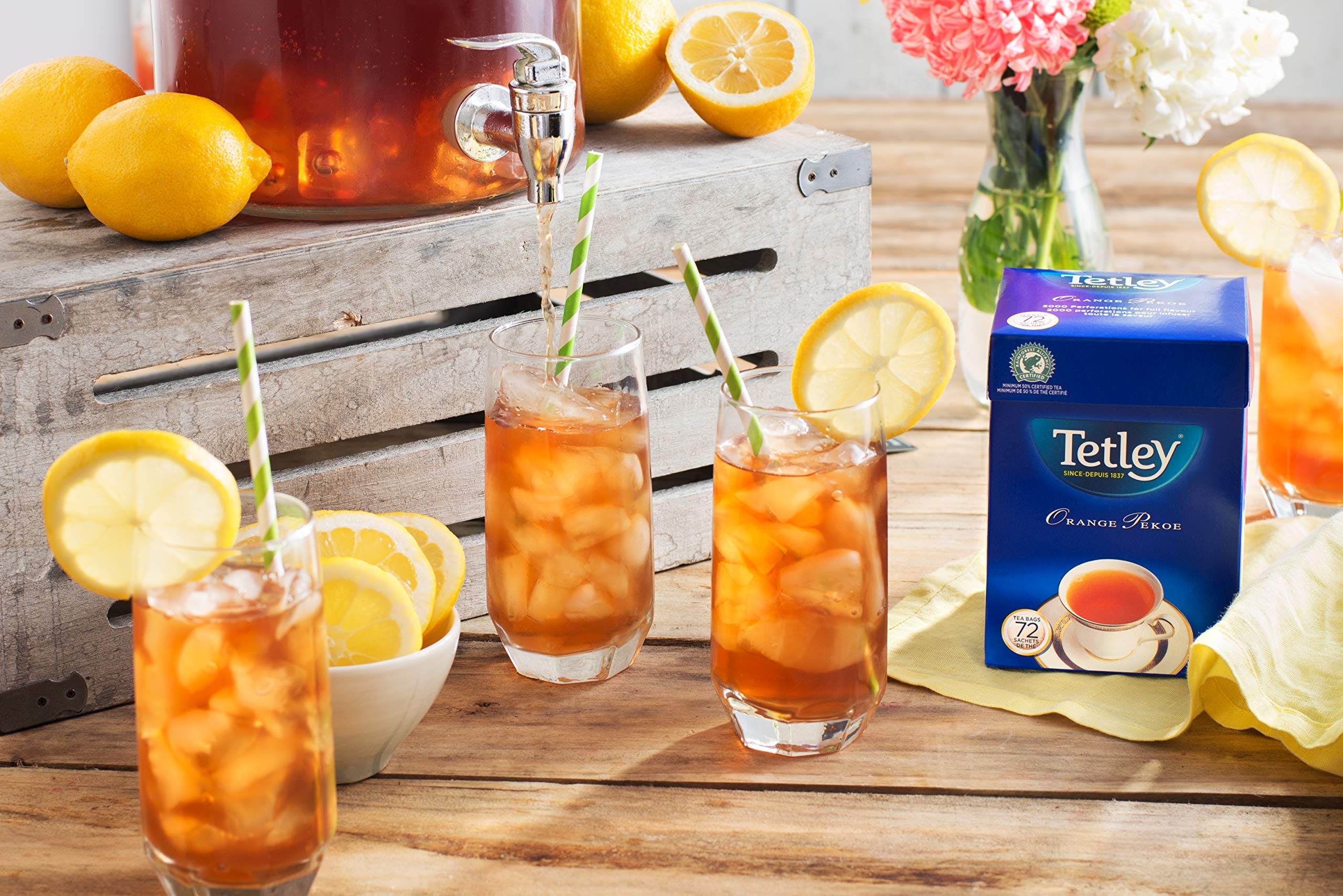 Tetley Orange Pekoe Black Tea Bags - 216 Count | Premium Loose Leaf Tea for Hot & Iced Tea | Perfect for Breakfast, Afternoon Tea & Office Refreshment
