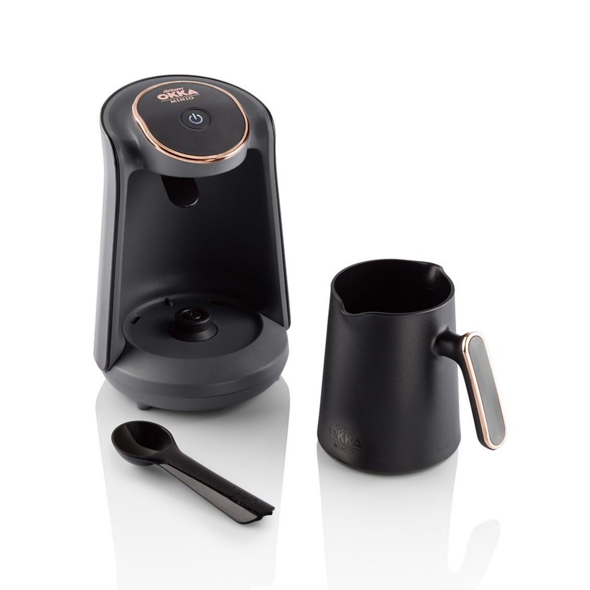 Arzum Okka Minio Automatic Turkish Coffee Maker - Electric Stovetop Brewer for Rich Espresso & Traditional Coffee, Black/Silver - Perfect for Home, Office & Gifts