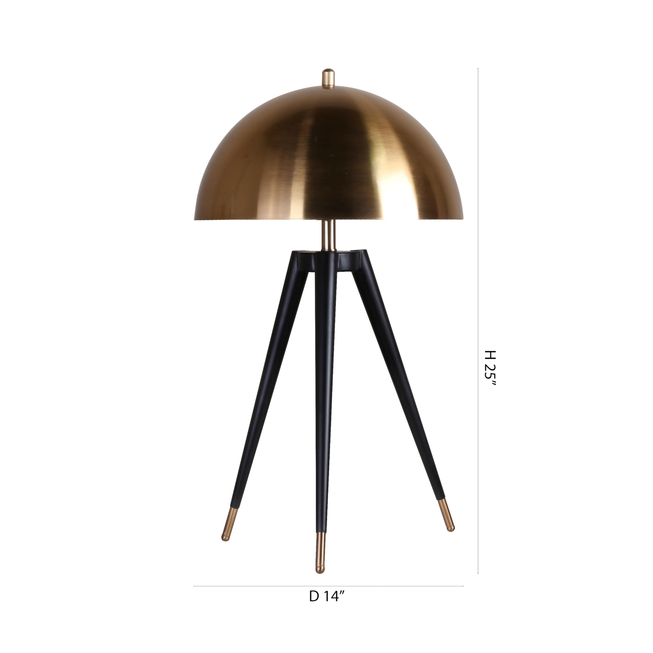 Modern Black Tripod Leg Table Lamp with Gold Metal Hardware & Fabric Shade - Elegant Desk Lighting for Living Room, Bedroom, or Office Decor
