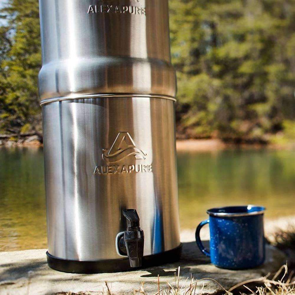 Alexapure Pro Water Filtration System - Premium Countertop Gravity Filter for Clean Drinking Water | Removes 99.9% of Contaminants | Ideal for Home, Office, Camping & Emergency Preparedness