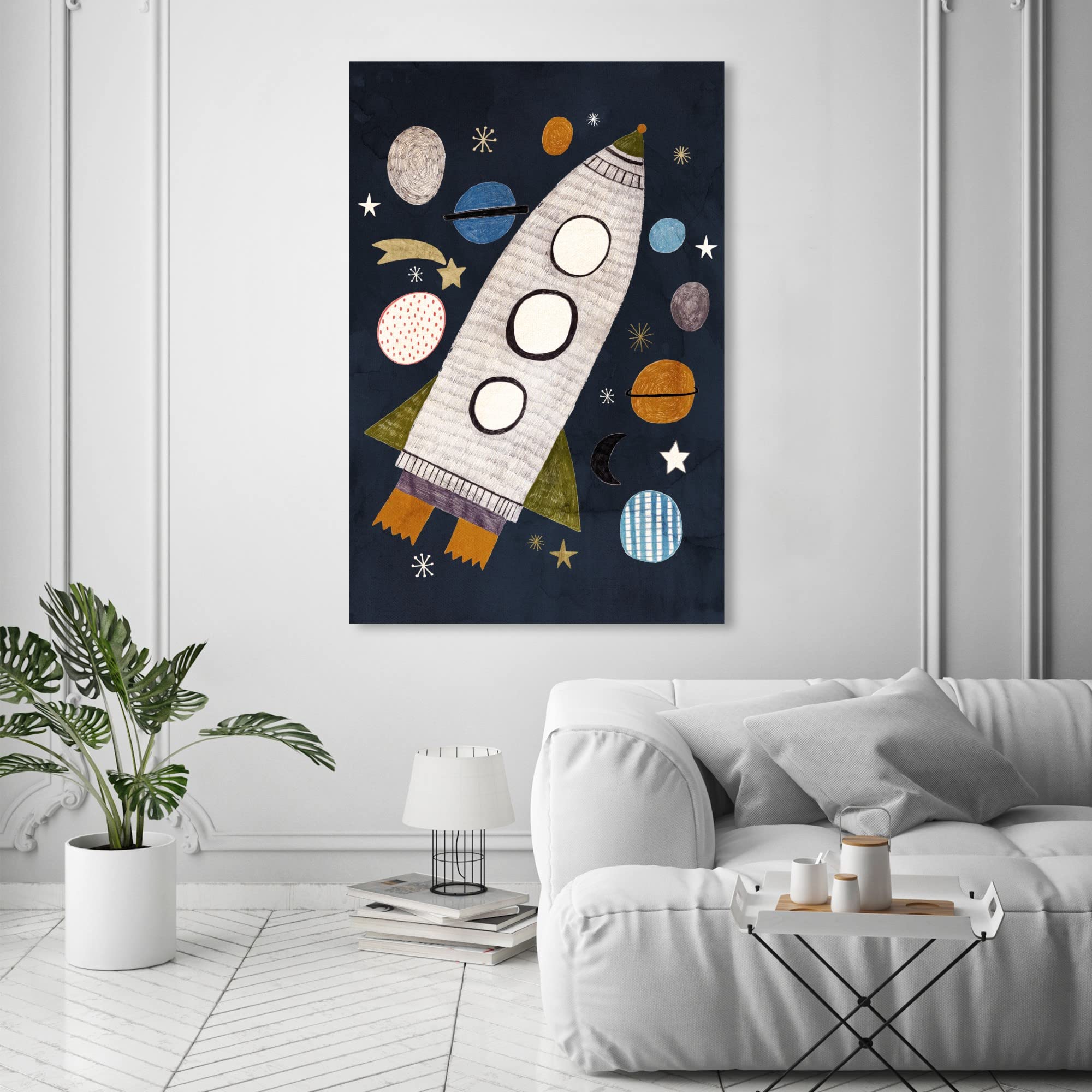 Astronomy and Space Wall Art Canvas Prints - 'Into The Cosmos' Planets & Galaxy Decor for Living Room, Bedroom, or Office