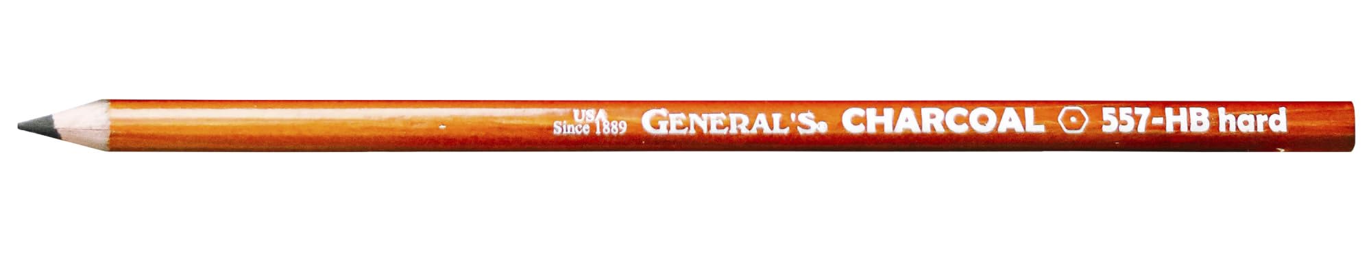 12-Pack General Charcoal Pencil 557-HB for Sketching & Drawing