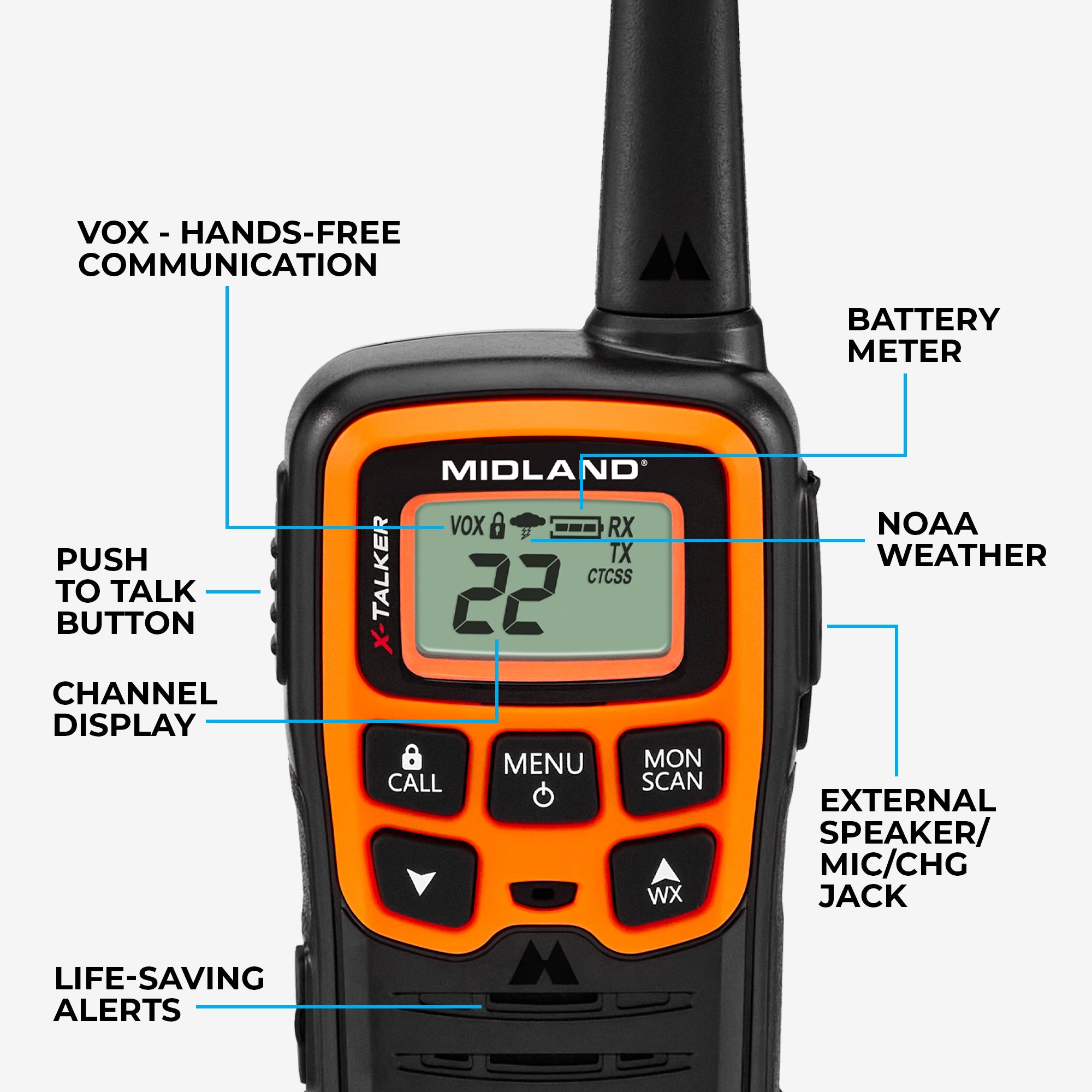 T51 X Talker® FRS Walkie Talkie 2 Pack - Long Range 2-Way Radios with 22 Channels & Privacy Codes - Ideal for Outdoor Adventures, Hiking, Camping & Family Communication