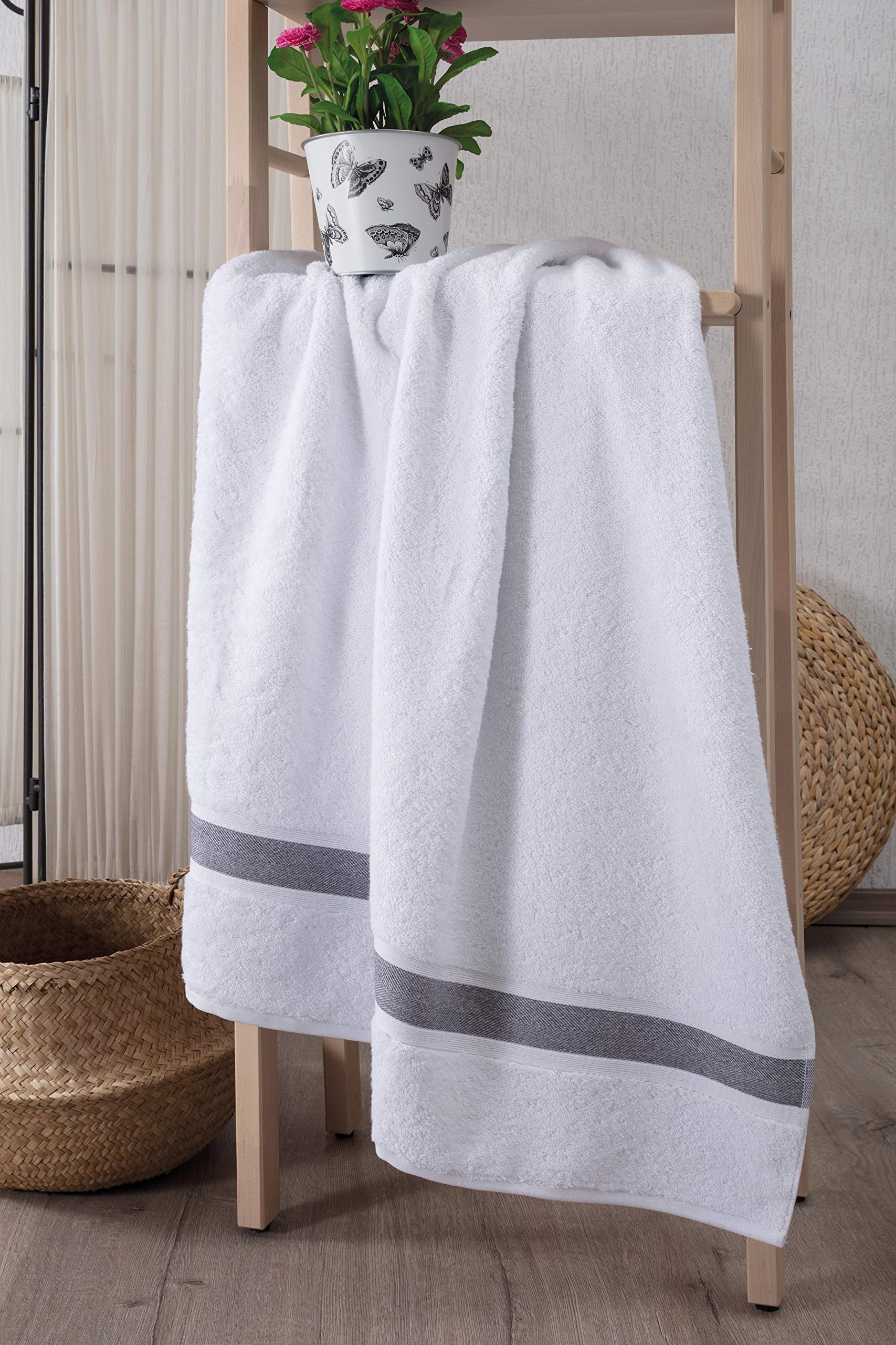 Premium 100% Cotton Turkish Bath Towels - Ultra Soft & Highly Absorbent, 900 GSM Heavyweight (35