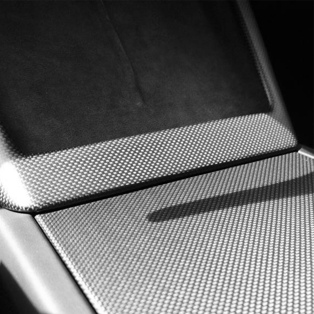 Premium Carbon Fiber Wireless Charging Pad Frame Overlay for Tesla Model 3 Highland 2024+ | Fast Qi Charging | Interior Upgrade | Perfect for Road Trips & Daily Commutes