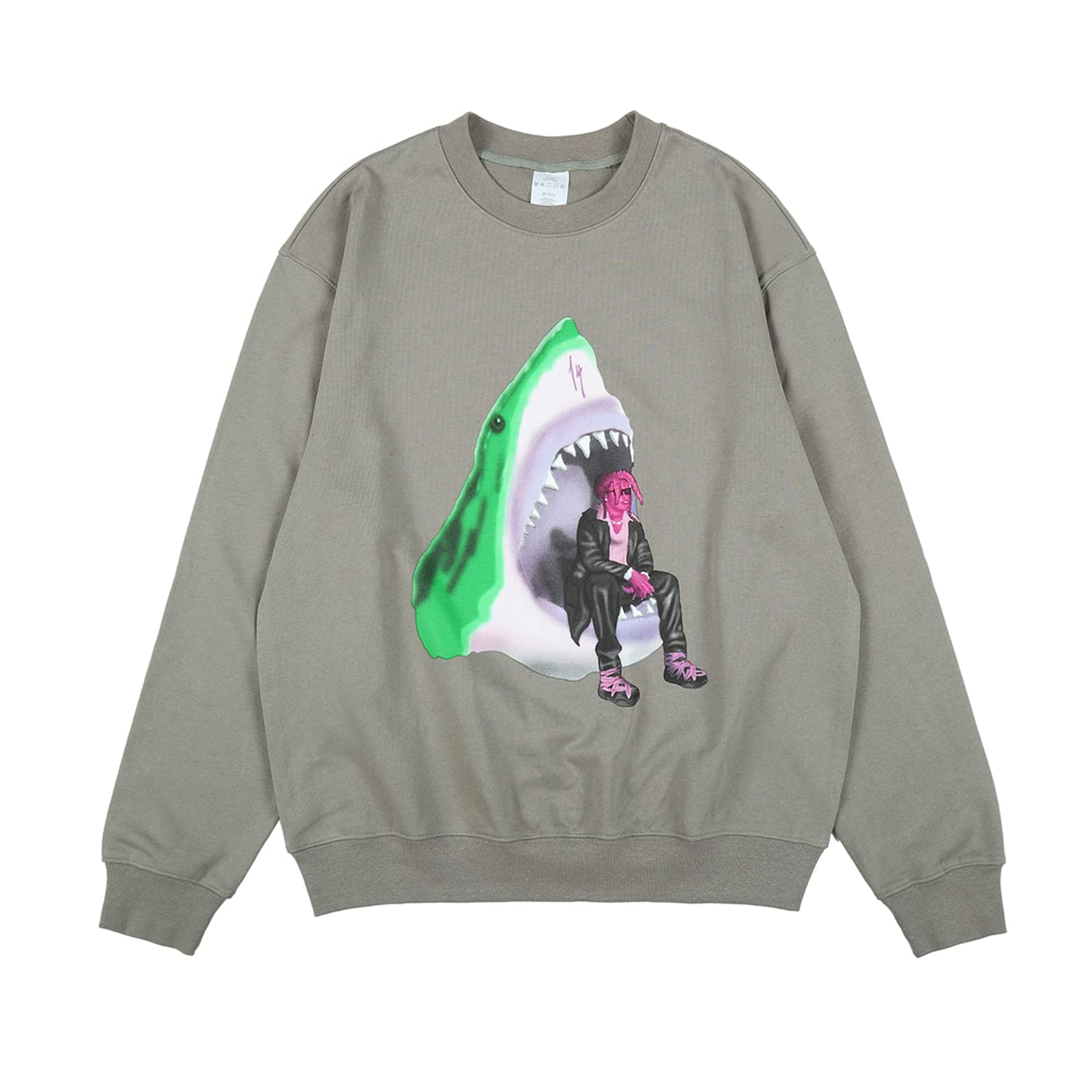 Men's Heavyweight Oversized Graphic Crewneck Sweatshirt - Rapper Style Pullover Hoodie for Teens & Adults | Streetwear, Casual Wear & Hip Hop Fashion