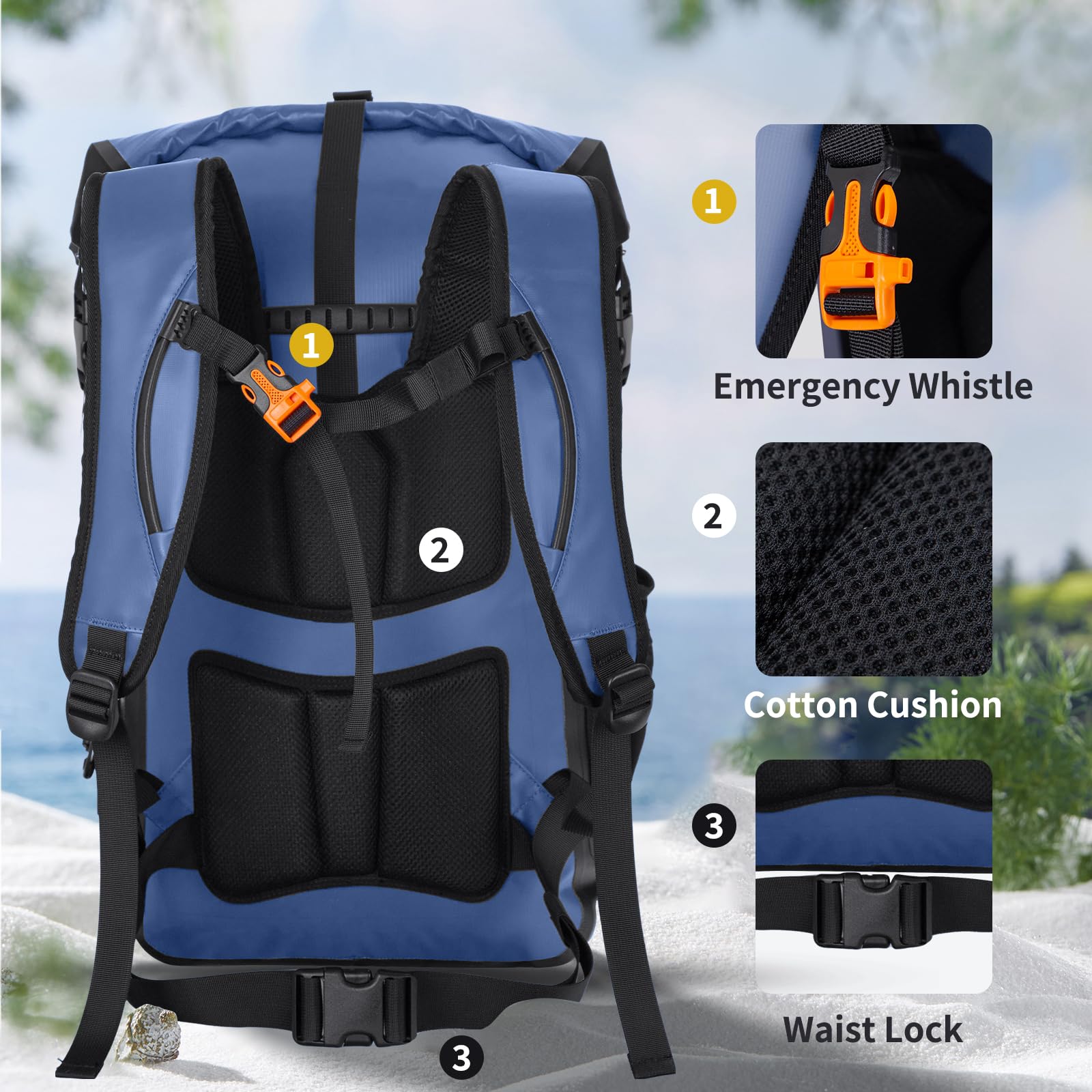Waterproof Dry Bag Backpack 30L/40L for Women & Men - Lightweight & Durable for Kayaking, Beach, Boating, Hiking & Outdoor Adventures | Ideal for Travel, Camping & Water Sports