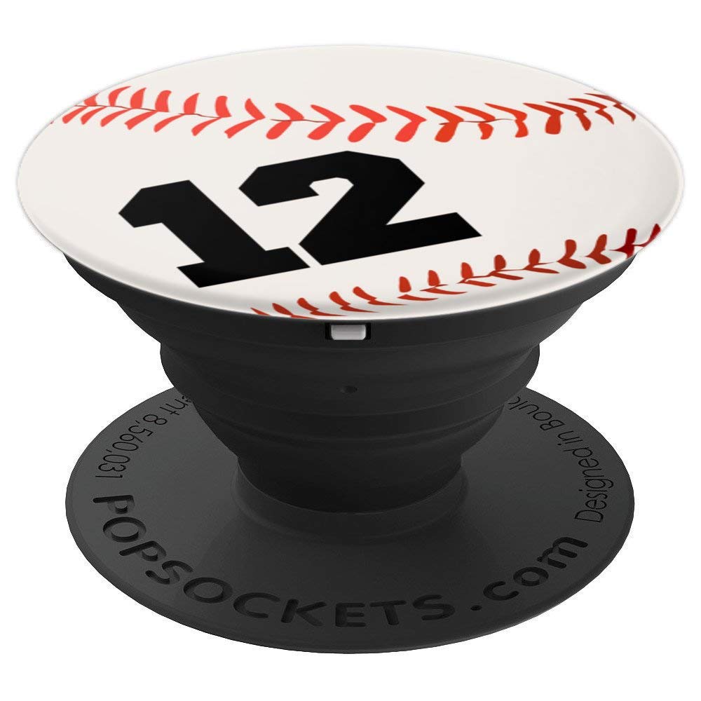 Baseball Softball Pop Grip #12 - Swappable Phone & Tablet Grip for Sports Enthusiasts, Perfect for Game Days & Outdoor Adventures