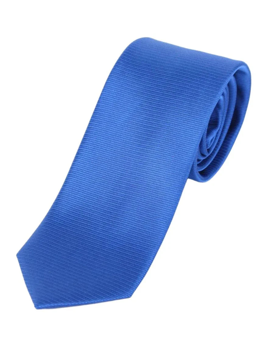 JA Ribbed Twill Silk Tie Royal Blue | Premium Men's Necktie for Business & Formal Occasions | Perfect for Weddings, Interviews & Office Wear