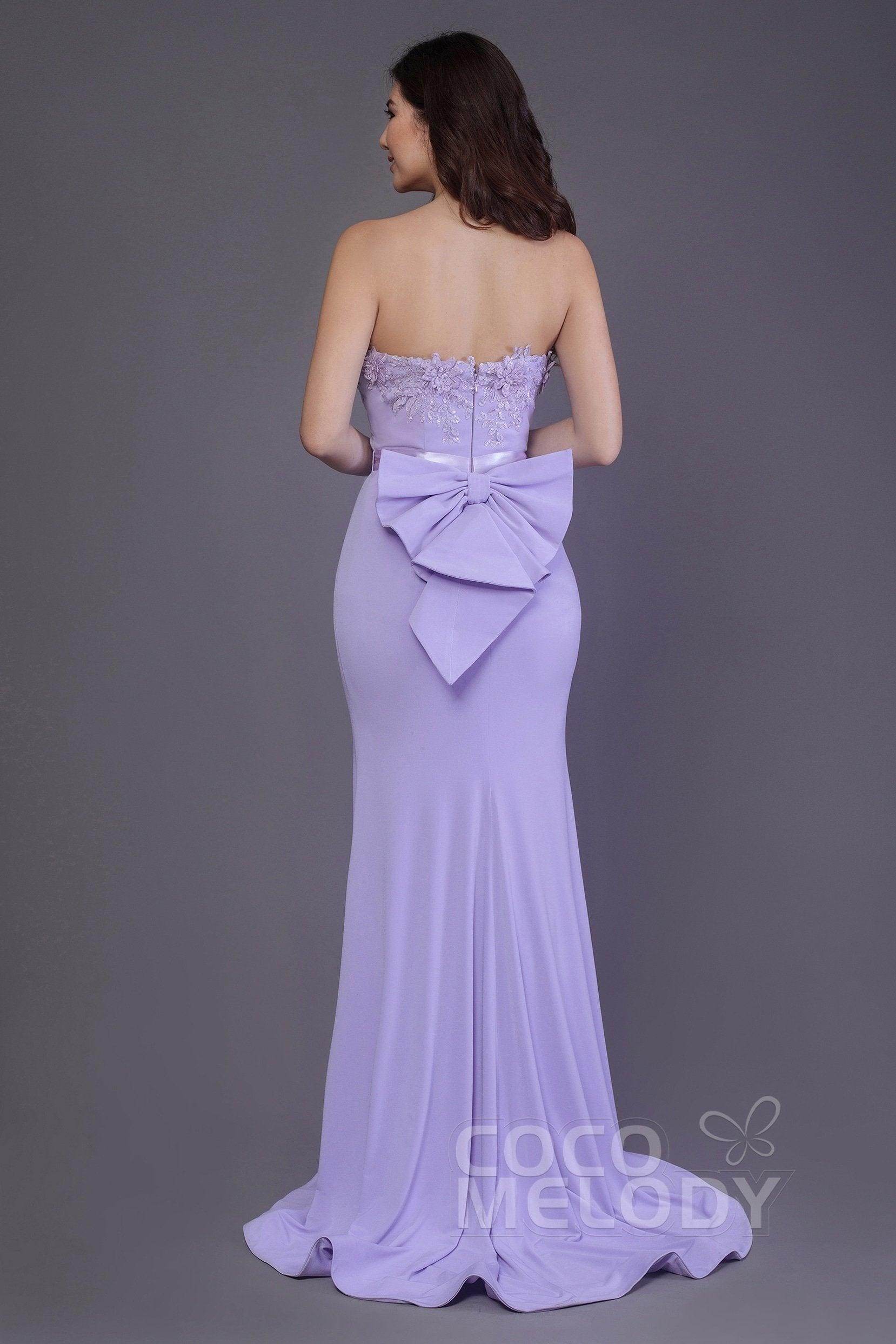 Elegant Mermaid Sweep Train Knitted Fabric Bridesmaid Dress PR3484 - Perfect for Weddings, Formal Events & Evening Parties