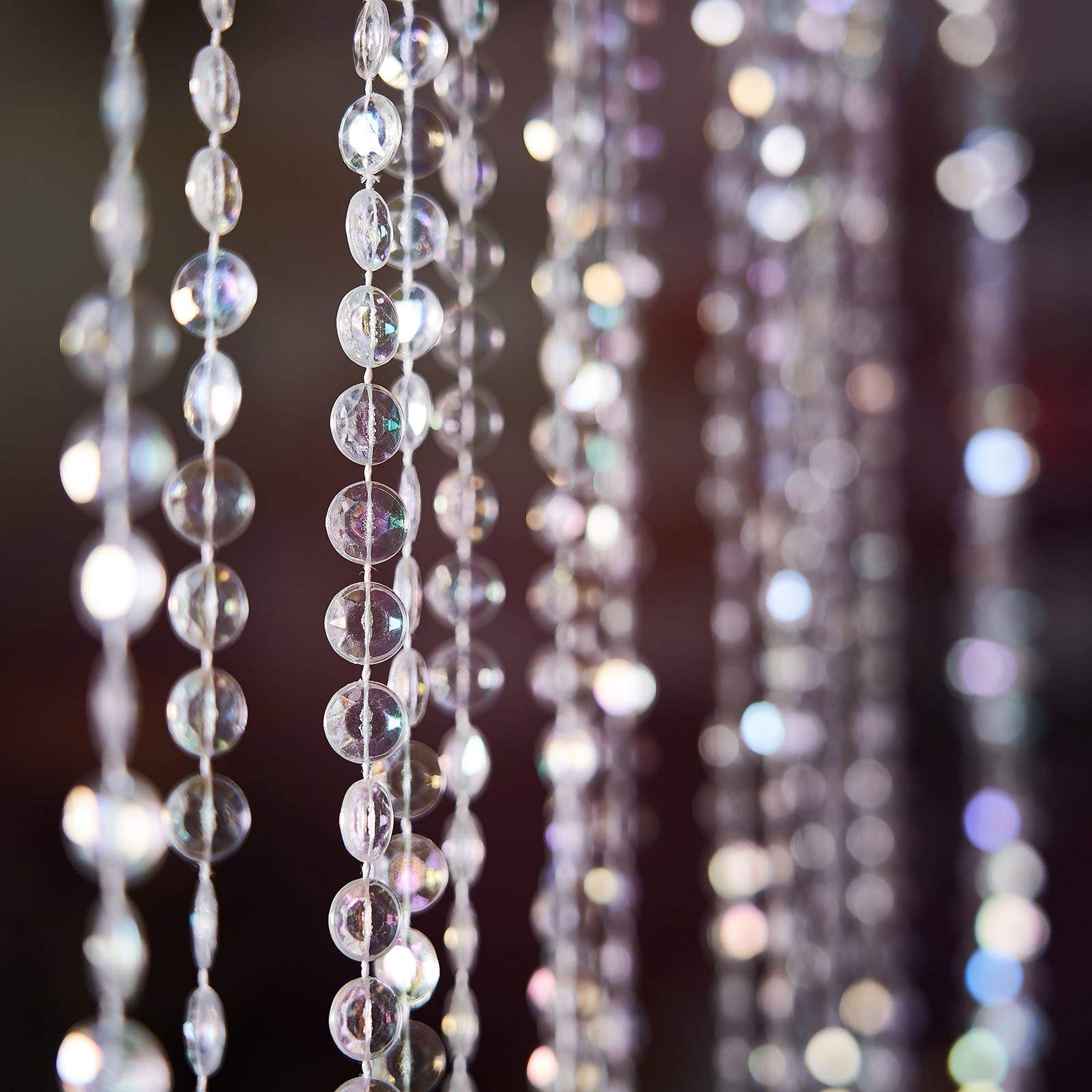 15ft Iridescent Crystal Beaded Curtain - Wedding Backdrop & Party Decor