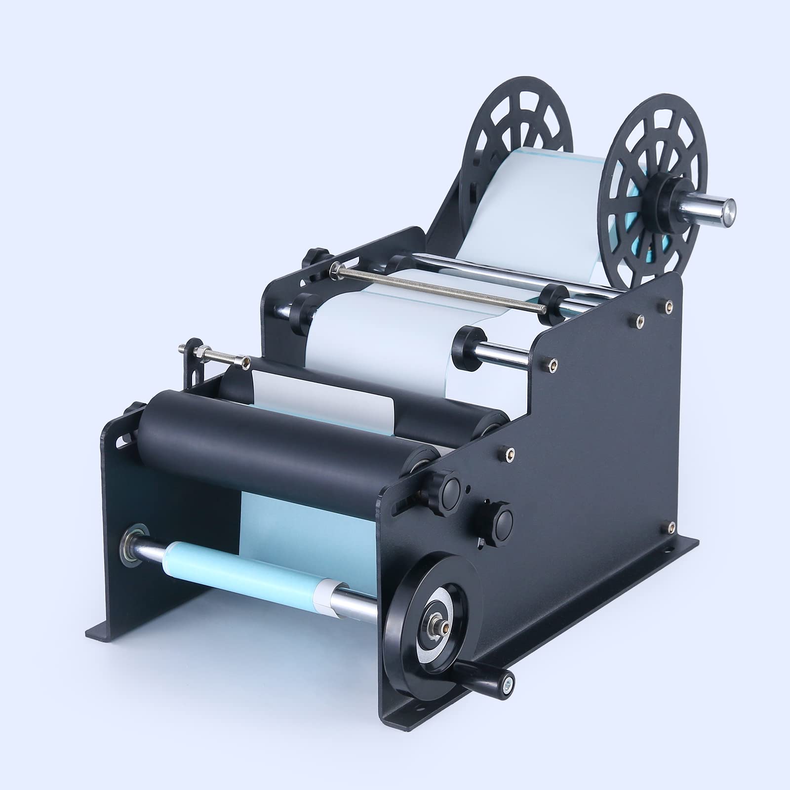 Manual Round Labeling Machine for Bottles - Black Bottle Label Applicator for Round Containers | Perfect for Home Brewing, Cosmetics & DIY Projects