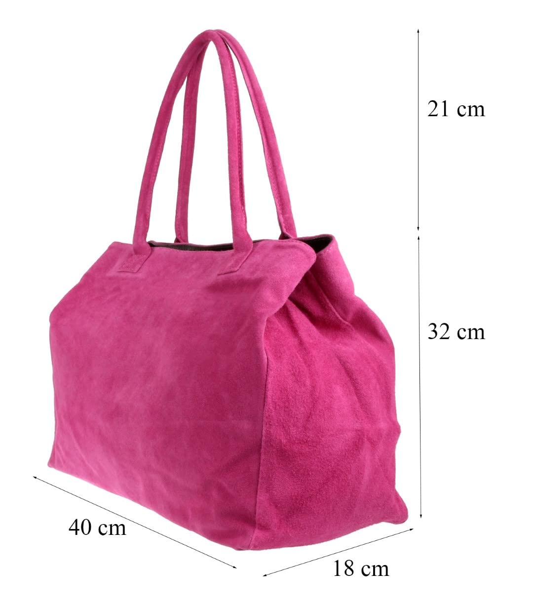 Stylish Women's Expandable Italian Suede Leather Shoulder Bag - Fashionable Handbag for Work, Travel & Everyday Use