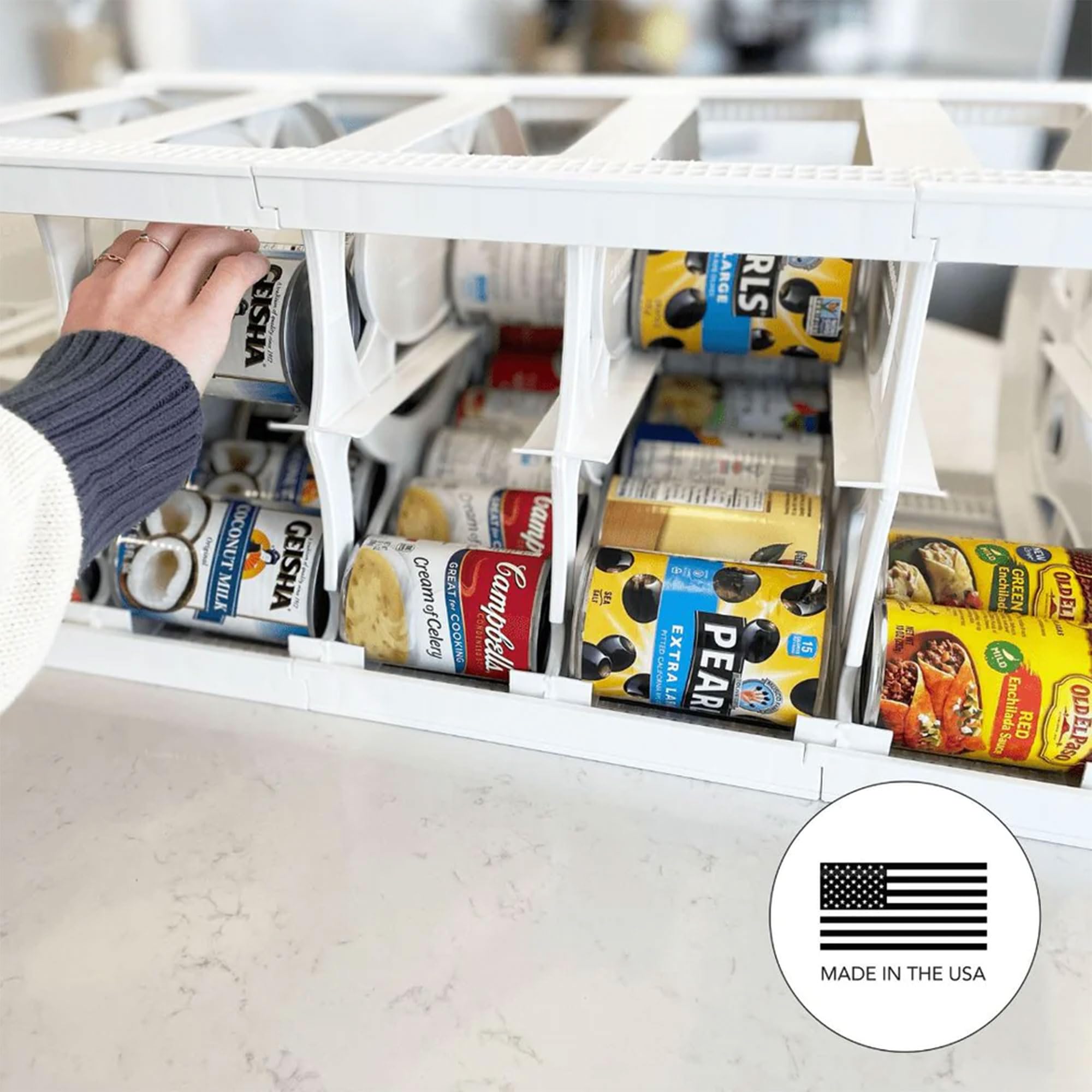 2 Pack Shelf Reliance Can Organizer - Pantry Storage Rack for Canned Food & Goods (Holds 40 Cans) - Perfect for Kitchen, Pantry & Emergency Food Storage Organization