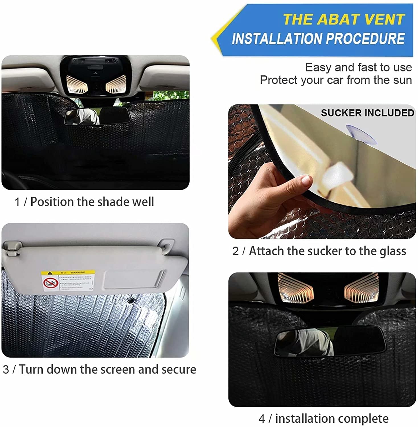 Forest Deer Couple Family Car Sunshade - 57x27.5 Inch UV Protection Sun Visor for Windshield | Universal Fit Auto Sun Shield Accessories | Perfect for Road Trips, Summer Driving & Car Decor