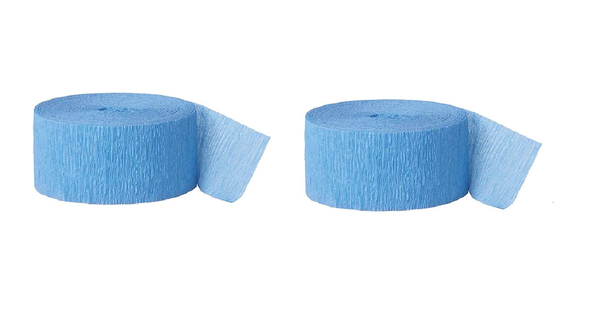 Crepe Streamer 2 Pack Bulk Bundle - 162 Feet Baby Blue Decoration for Parties, Birthdays & Events | Durable Paper Streamers for DIY Crafts, Classroom Decor & Festive Celebrations