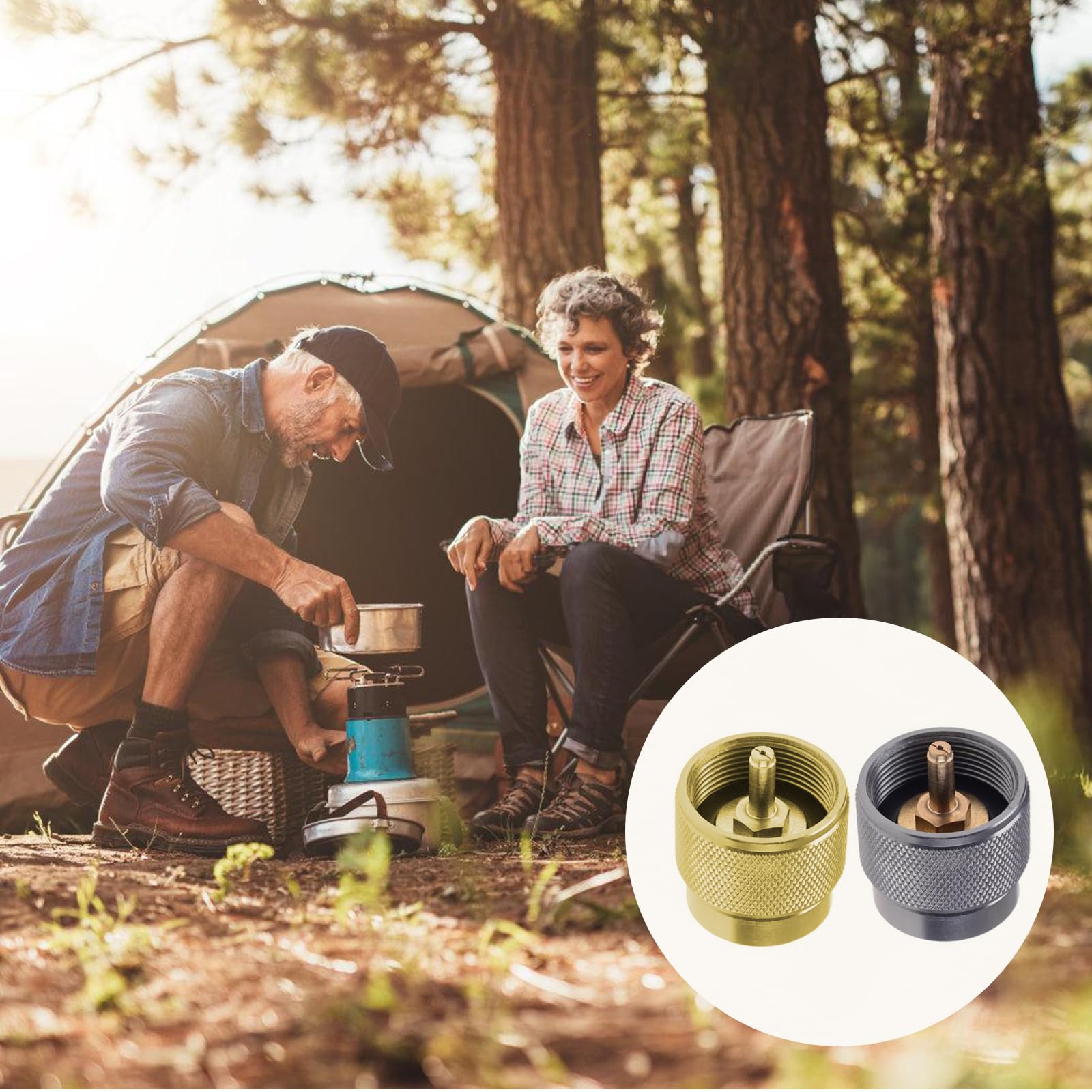 Portable Aluminum Alloy Quick Connect Adapter - Small Conversion Tool for Outdoor Activities, Camping, Hiking & RV Use