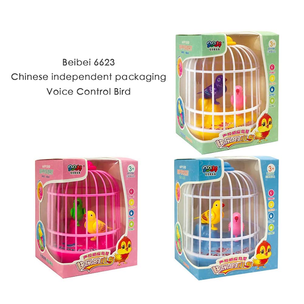 Forart Electronic Singing Bird Toy in Cage - Realistic Chirping Sounds & Movements, Sound Activated, Perfect for Home Decor, Kids Gifts & Relaxation Therapy