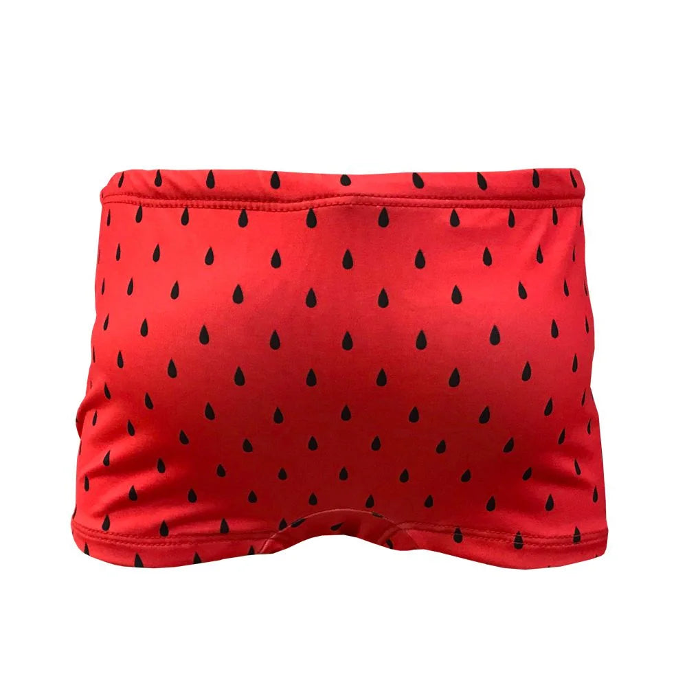 Red Watermelon Print Boys Swim Briefs - Comfortable & Quick-Dry Swimwear for Kids, Beach & Pool Fun