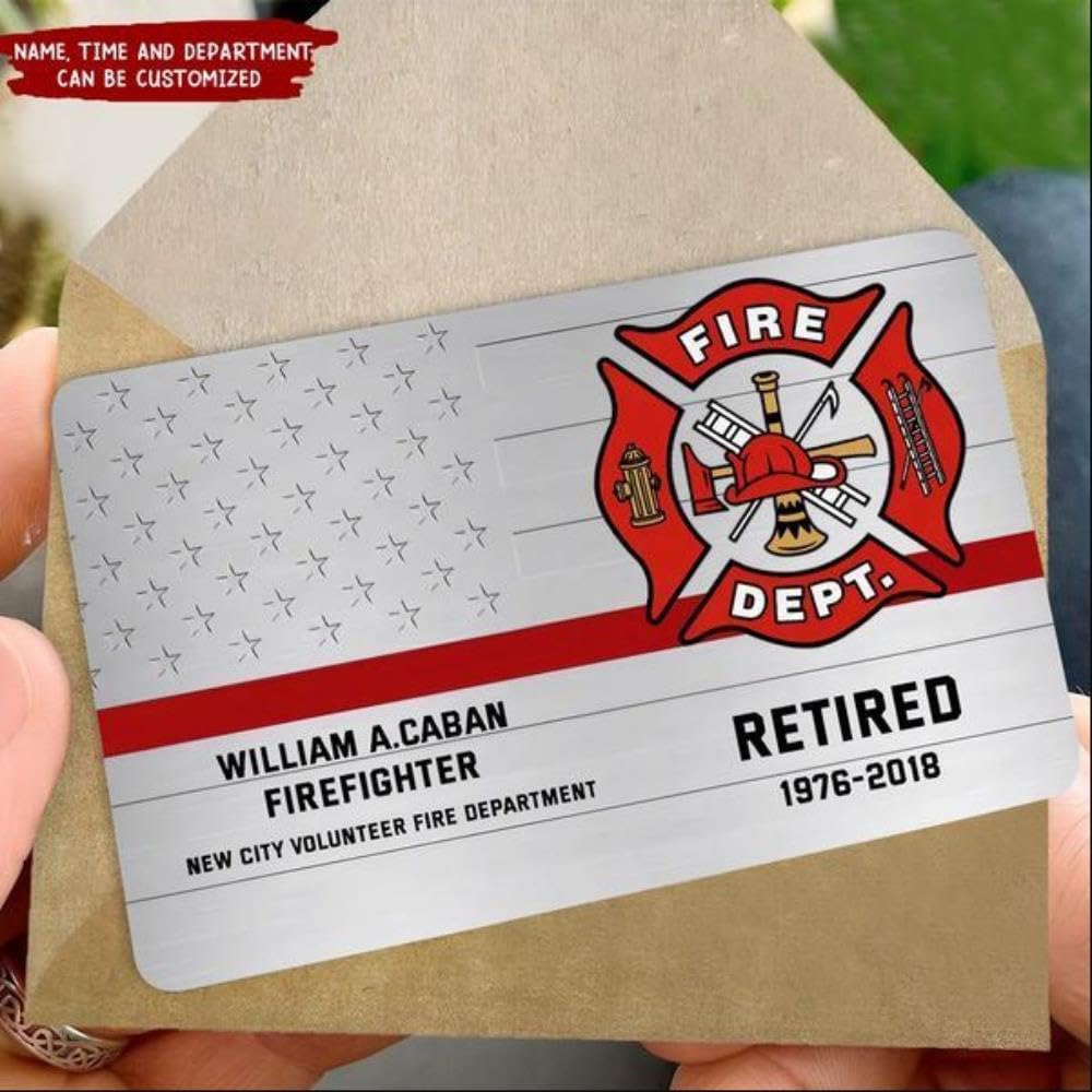 Personalized Firefighter Wallet Card - Custom Engraved Name & Department - Durable Aluminum ID Card for First Responders, Gifts & Everyday Carry
