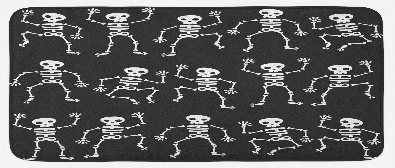 Ambesonne Non-Slip Halloween Skeleton Kitchen Mat - 47