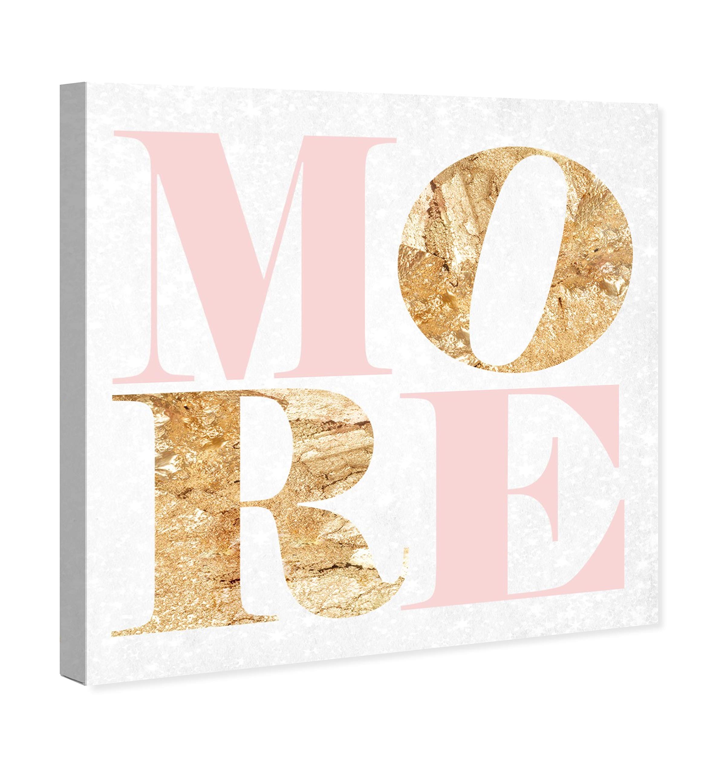 Oliver Gal Artist Co. Love More Romance Wall Art Canvas Print - 30x30 Inch Gold & Pink Typography Quote Home Decor - Perfect for Bedroom, Living Room & Wedding Gift