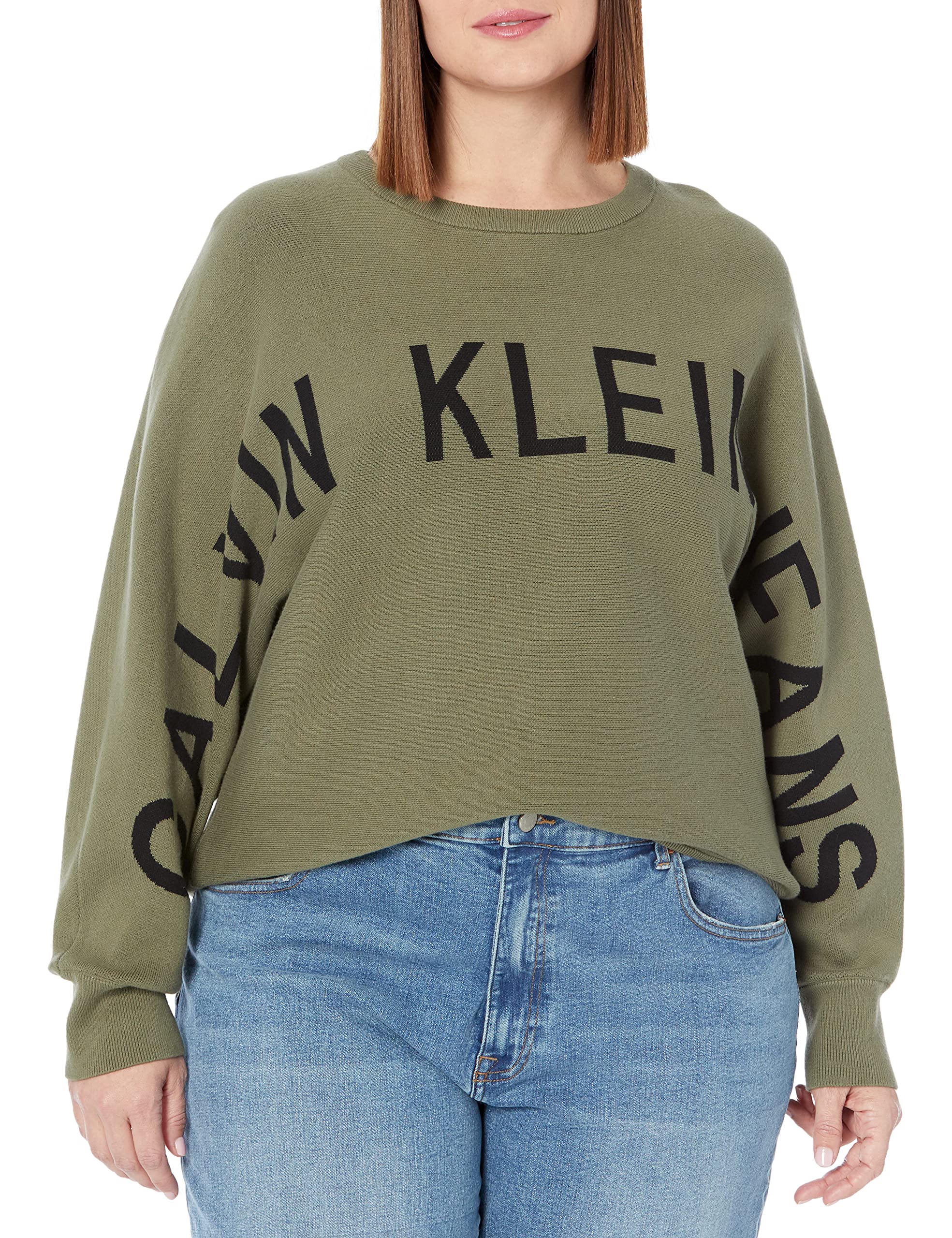 Calvin Klein Women's Stretch Skinny Jeans & Soft Cotton Sweater Set | Casual Outfit for Work, Date Night & Weekend Wear