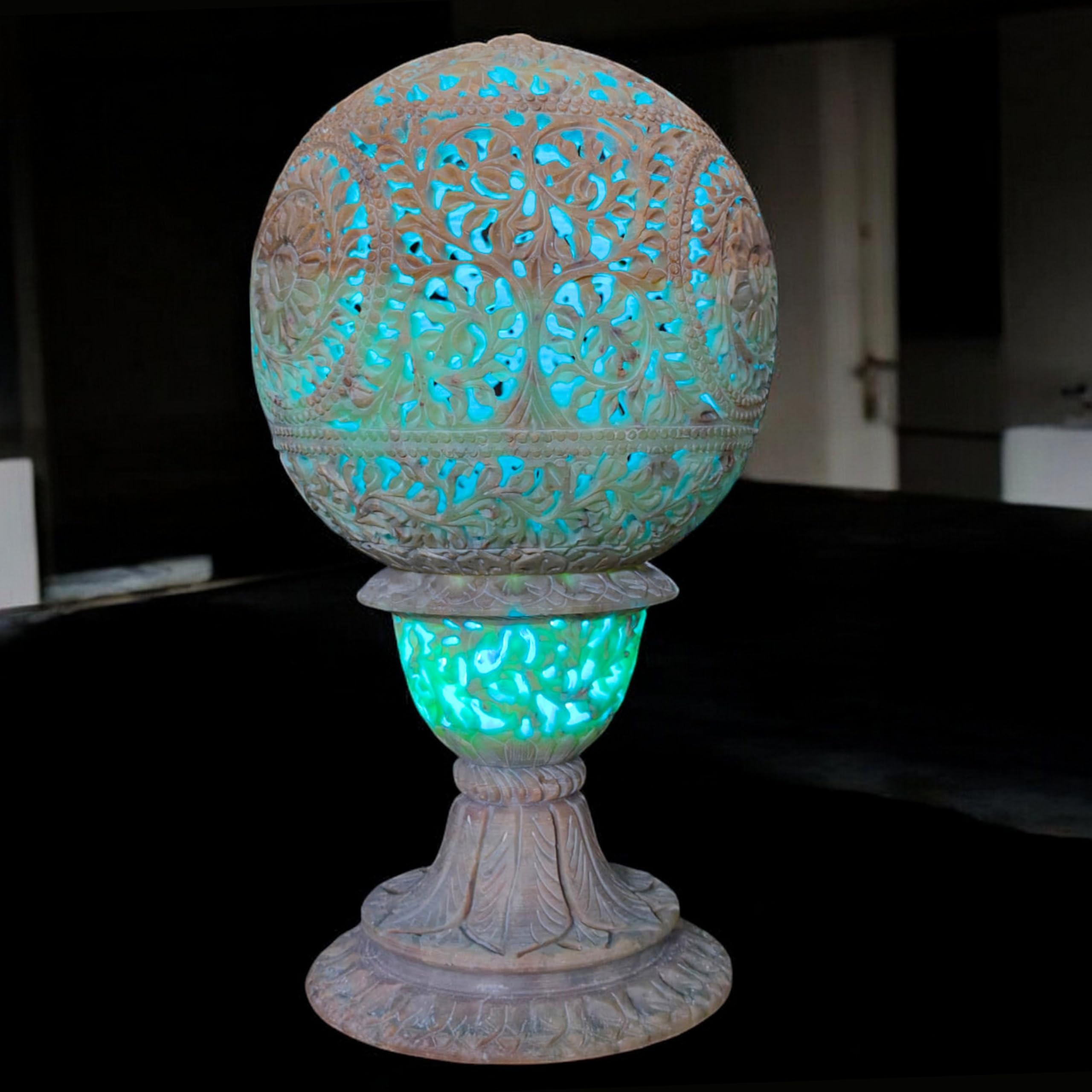10 Inch Hand-Carved Marble Tea Light Candle Holder - Elegant Home Decor, Wedding Centerpiece, Romantic Dinner Lighting, Unique Gift Idea