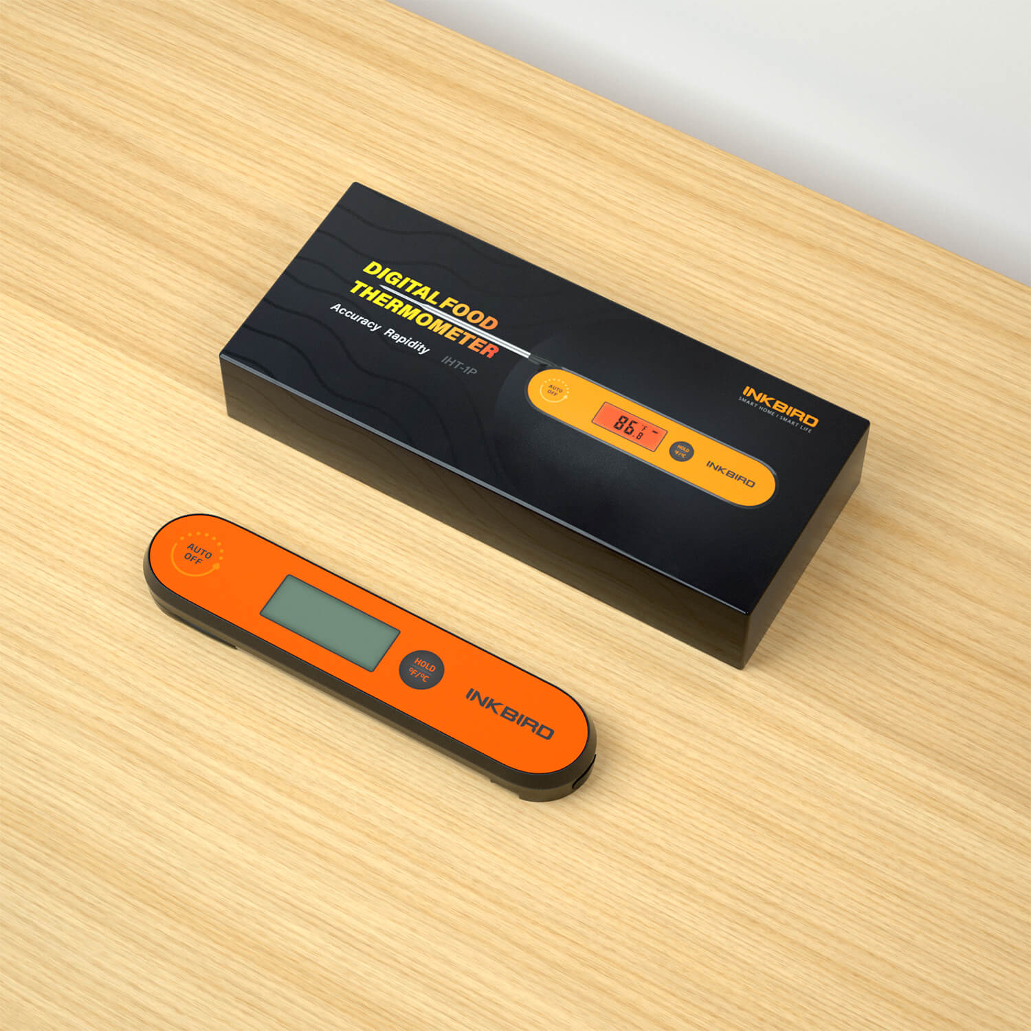 Instant Read Digital Meat Thermometer for Cooking, Grilling, BBQ - Fast & Accurate IHT-1P - Perfect for Kitchen, Outdoor Grilling, and Food Safety Checks