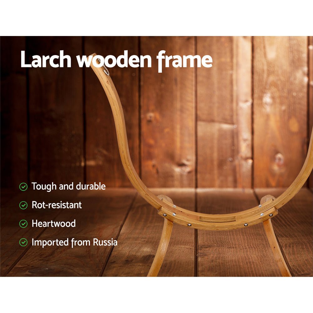 Comfortable Hammock Chair with Wooden Stand - Durable Timber Outdoor Hanging Swing for Patio, Garden, Camping & Relaxation