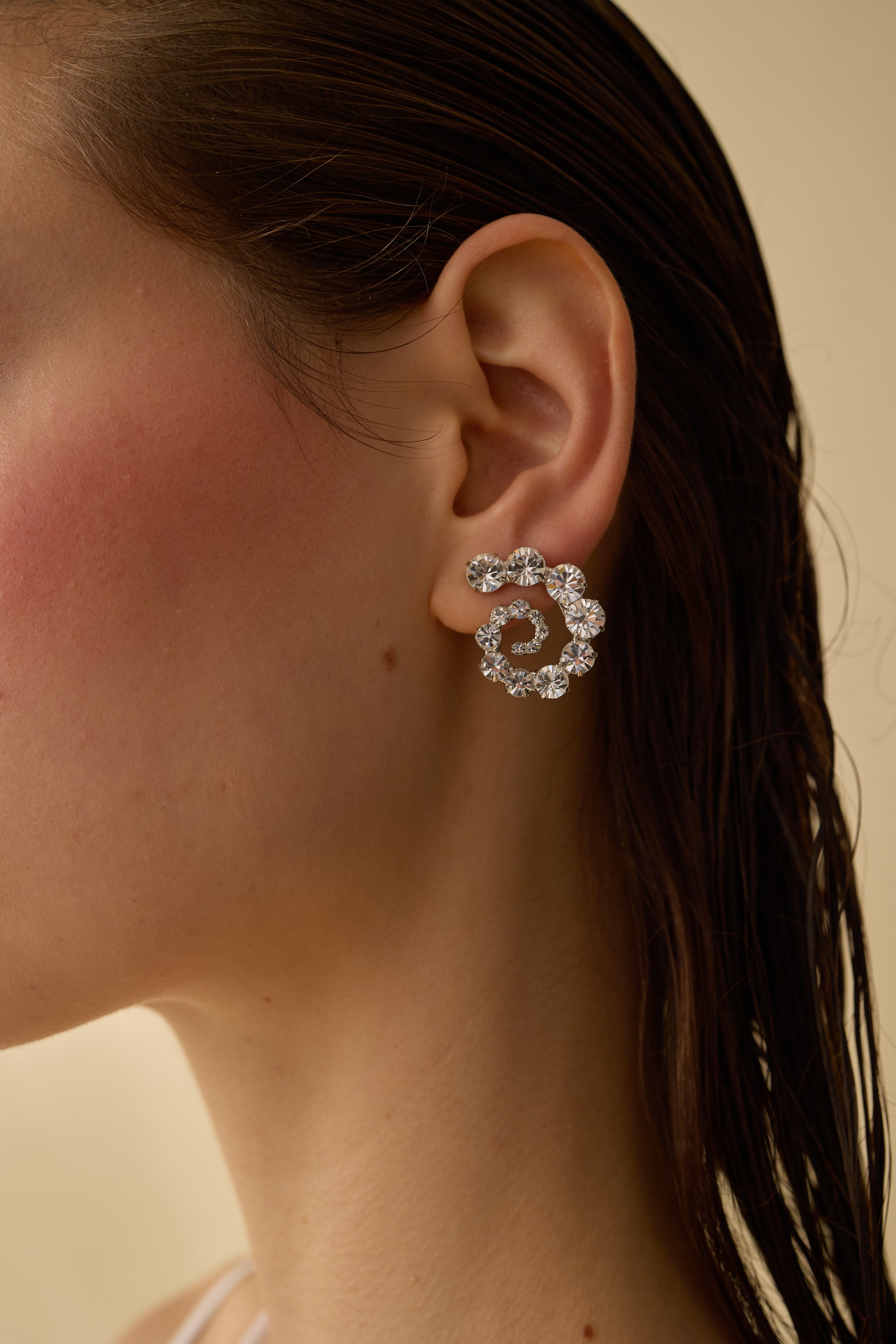Leia Swirl Crystal Earrings for Women - Elegant Dangle Earrings with Sparkling Rhinestones | Perfect for Weddings, Parties & Evening Events