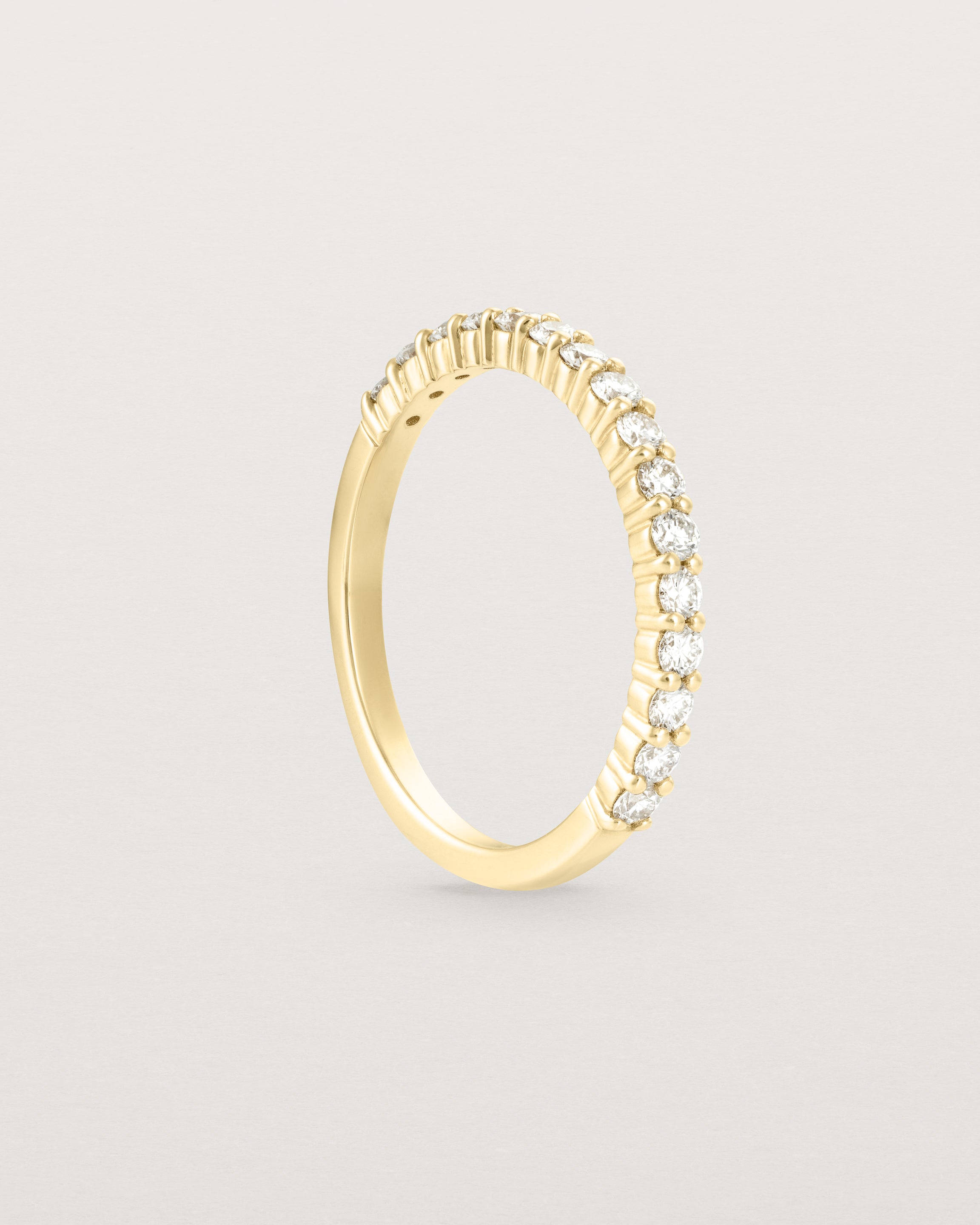 Demi Grace Ring with White Diamonds | Elegant 14K Gold Plated Wedding Band for Women | Perfect for Engagement, Anniversary & Special Occasions