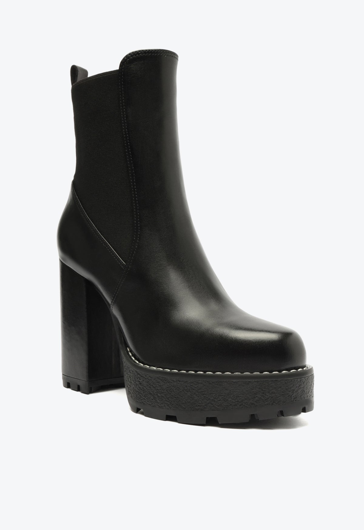 Billie Platform Leather Bootie - Women's Chunky Heel Ankle Boots for Fall & Winter | Stylish & Comfortable for Casual Outfits, Work & Date Night