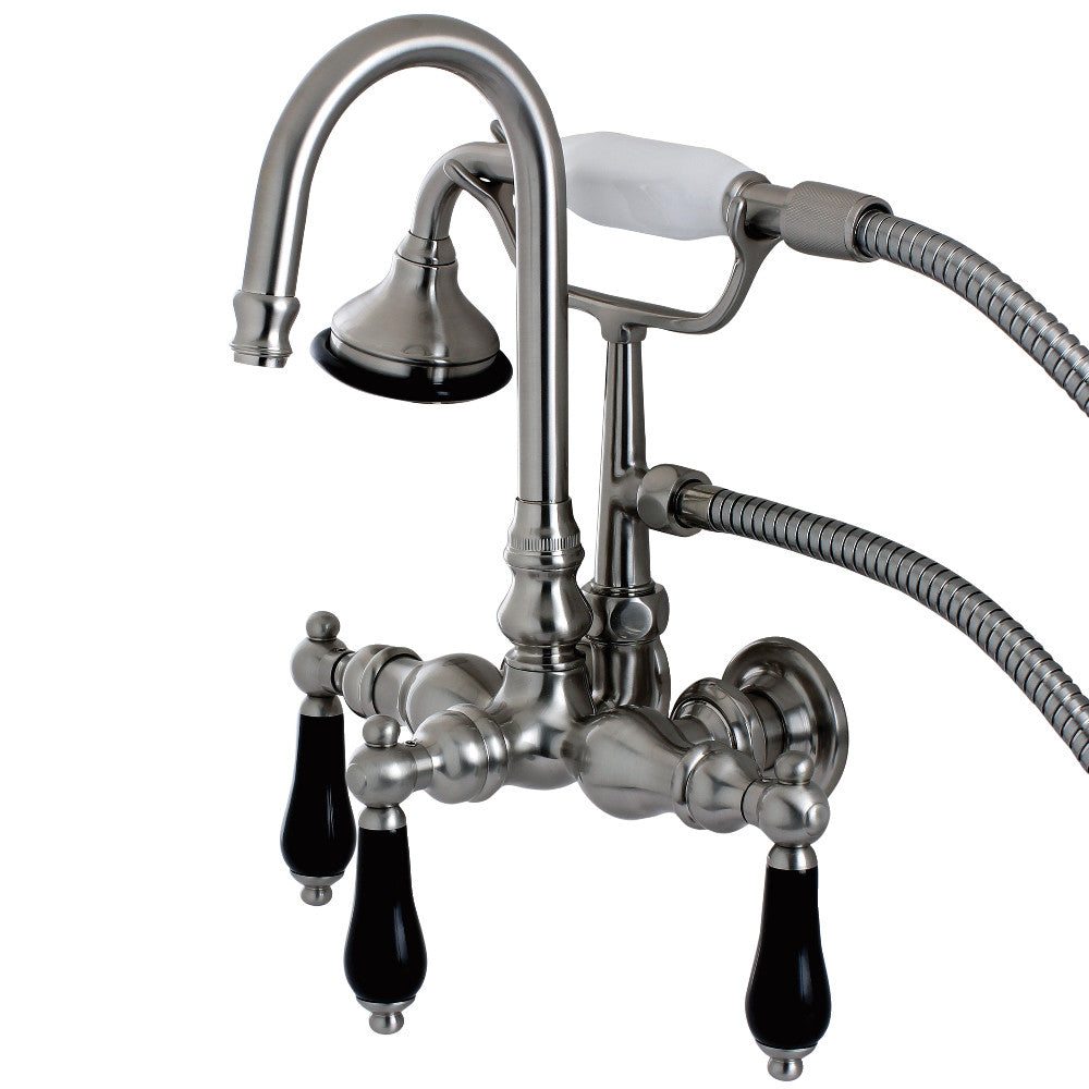 Vintage AE8T1PKL Duchess Wall Mount Clawfoot Tub Faucet - Antique Brass Bathroom Faucet with Cross Handles for Classic & Victorian Style Bathrooms - Perfect for Bathroom Renovation, Spa, and Luxury Home Decor