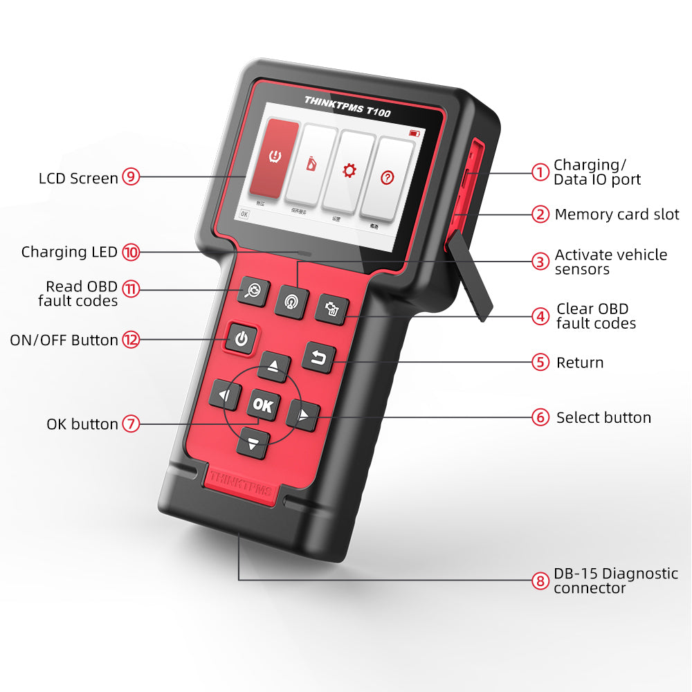 THINKTPMS T100 TPMS Programming Scan Tool - Professional Automotive Tire Pressure Sensor Diagnostic Equipment for Cars, Trucks & SUVs - Perfect for Mechanics & DIY Enthusiasts