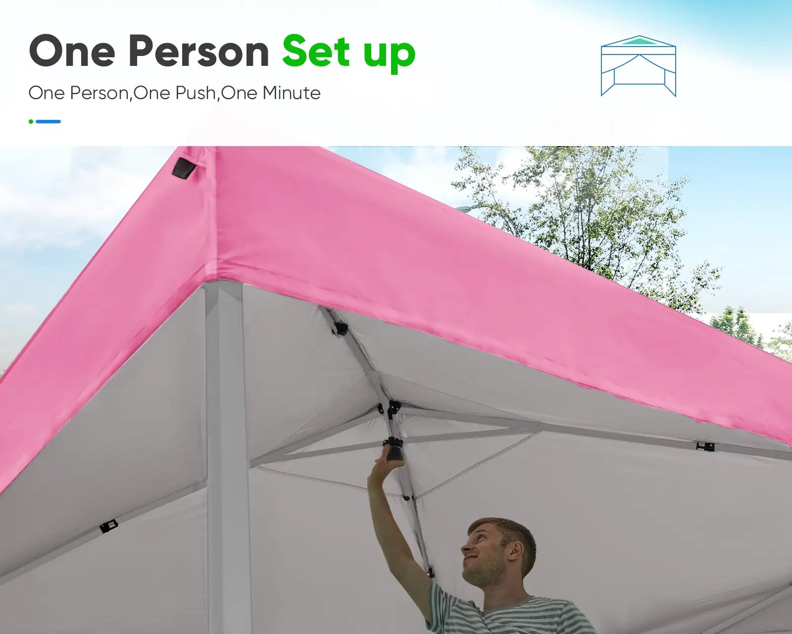 8' x 8' Pop Up Privacy Canopy Tent with Removable Side Walls - Perfect for Outdoor Events, Beach Parties, and Backyard Gatherings