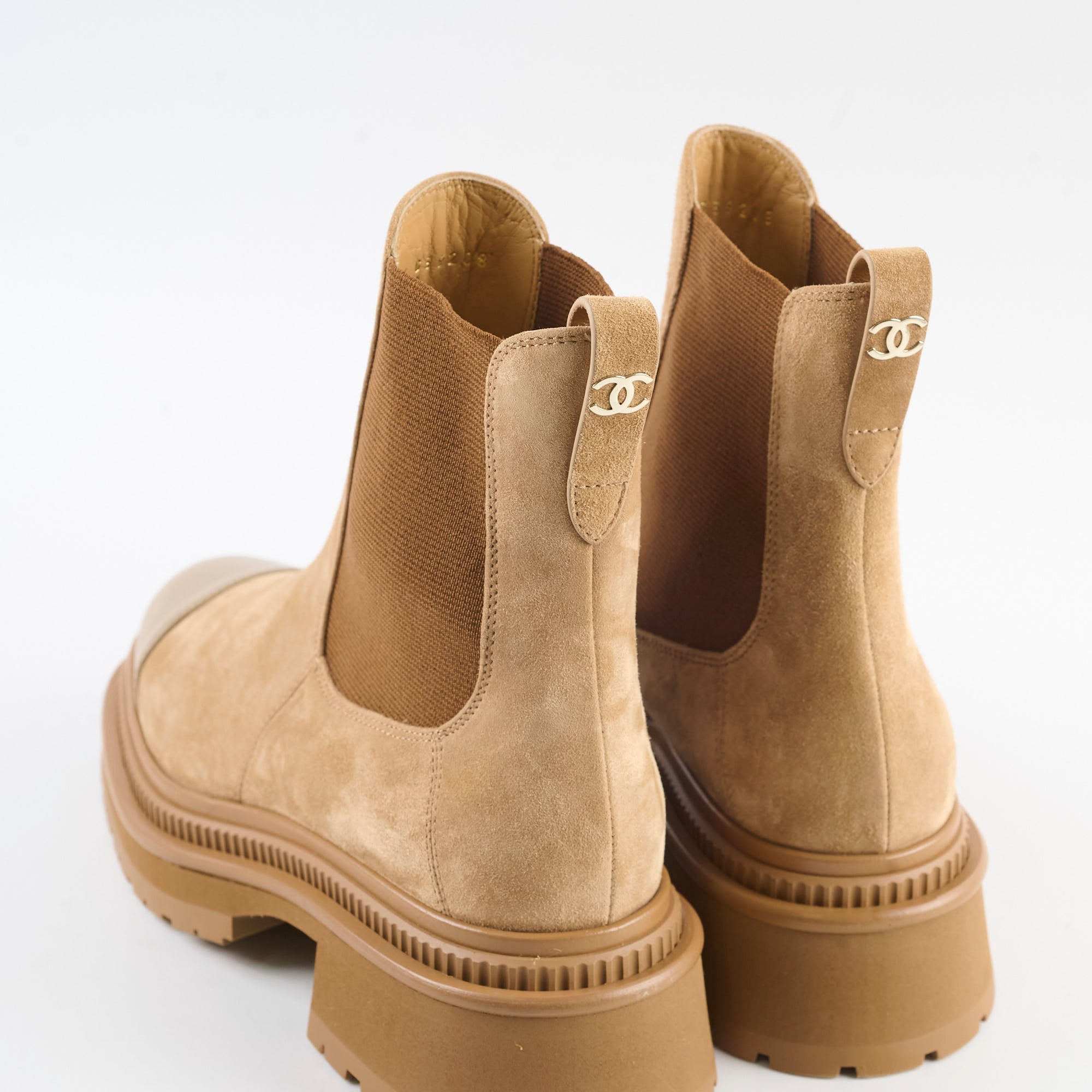 Chanel Light Brown Suede Boots Women's Size 36 | Luxury Fashion Booties for Fall & Winter Outfits