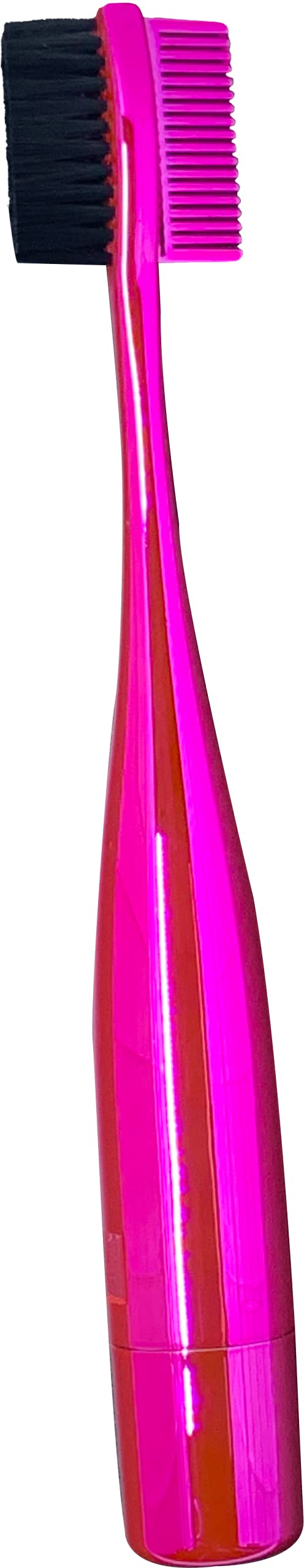 3-in-1 Edge Control Brush with Removable Cosmetic Jar - Professional Hair Styling Tool for Smoothing Edges, Parting & Baby Hairs - Perfect for Natural Hair, Braids & Weaves - Portable Hair Care Essential for Travel & Touch-Ups (Pink)