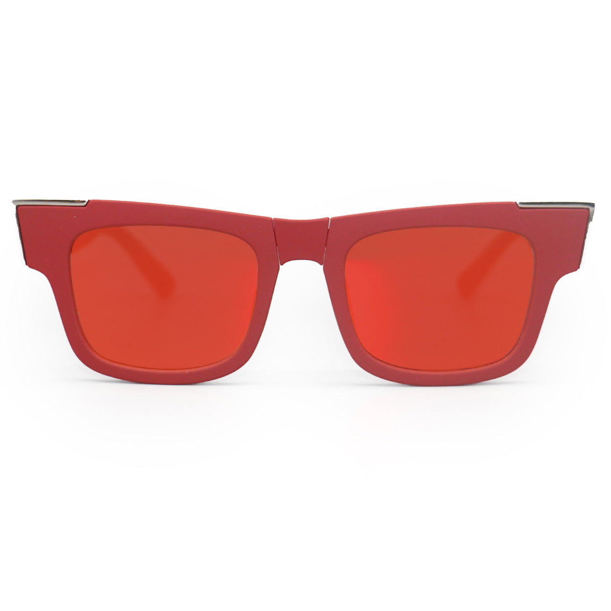 Fold It Mirrored Red Prescription Glasses - Stylish & Lightweight Eyewear for Reading, Driving, and Outdoor Activities