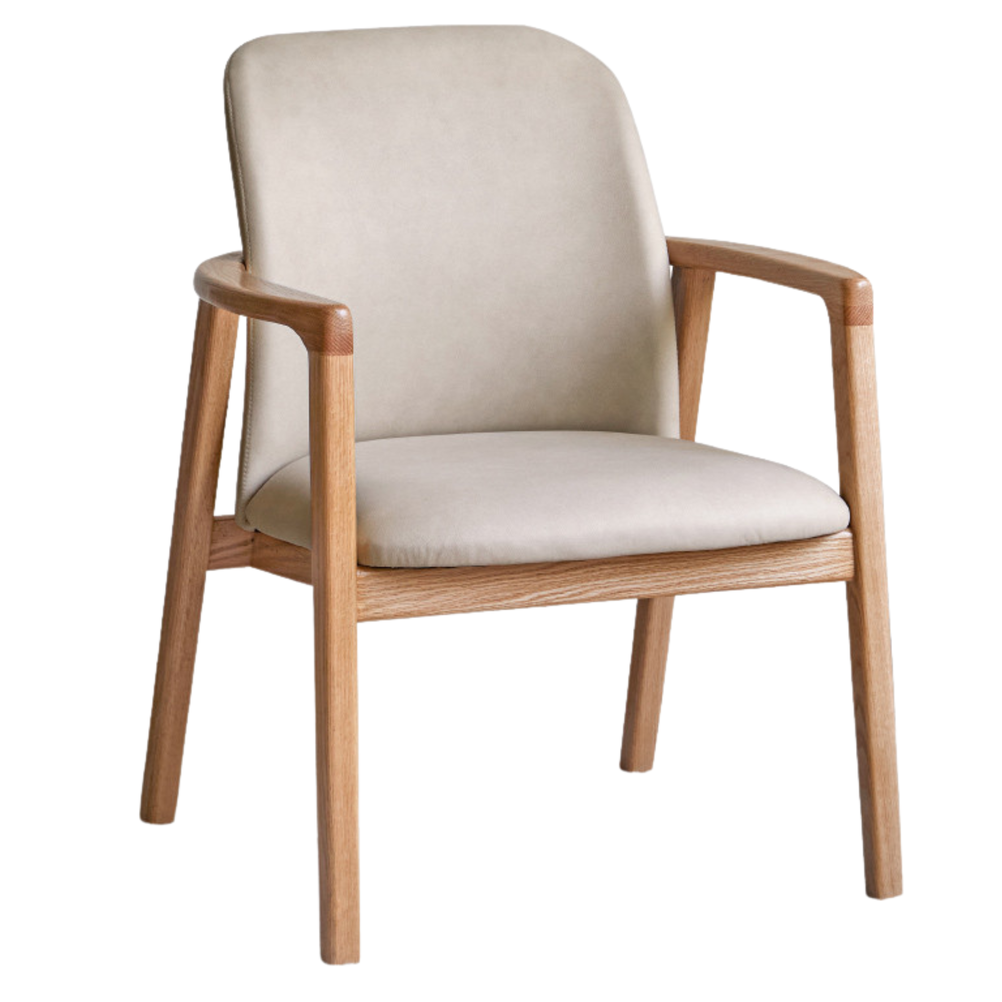 Premium Solid Oak & Ash Wood Chair with Organic Leather Upholstery - Ergonomic Office & Living Room Furniture for Home & Workspace