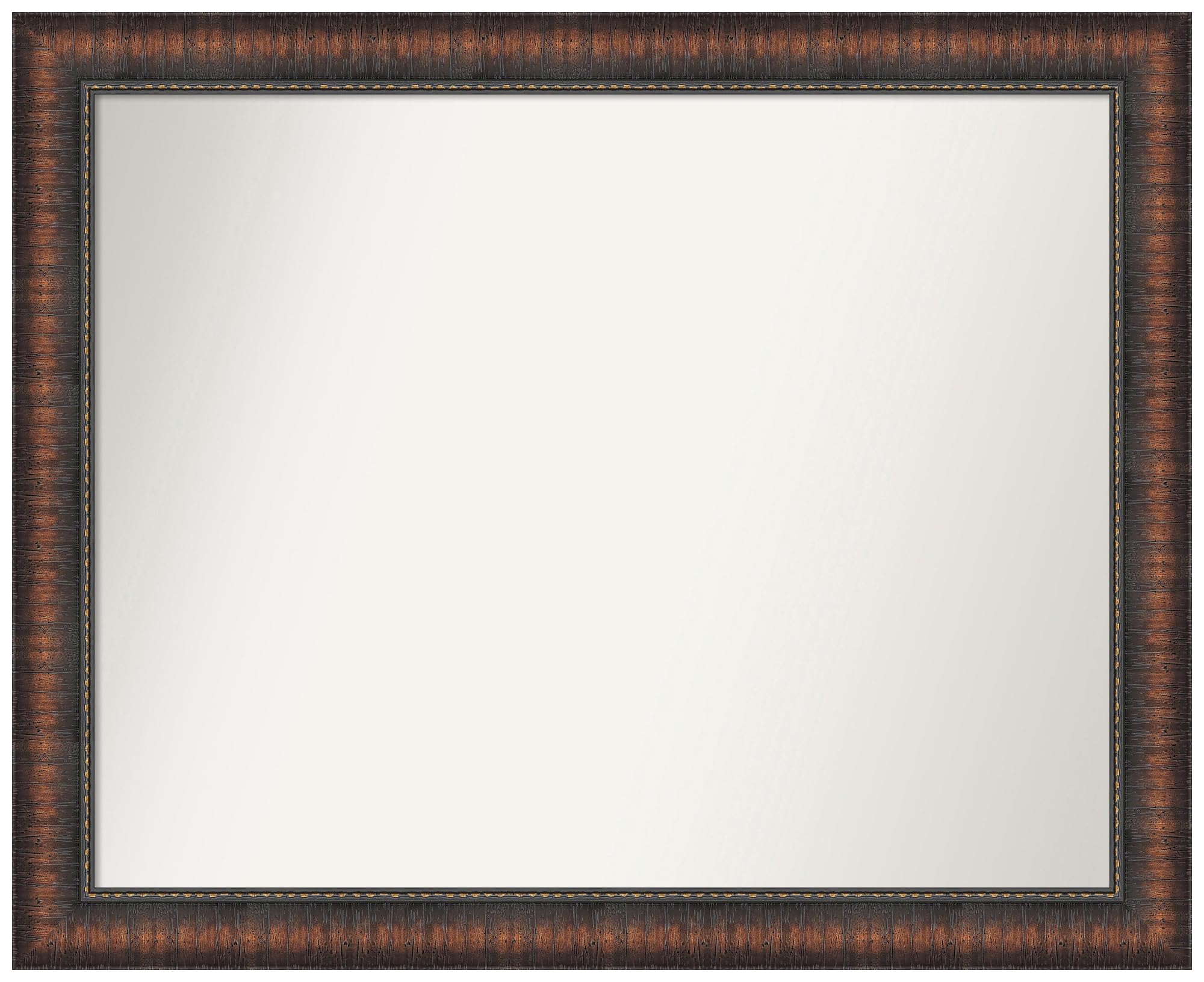 Amanti Art 26x32 Inch Brown Rectangle Wall Mirror - Rustic Farmhouse Frame for Bathroom & Living Room Decor - Horizontal or Vertical Hanging - Non-Beveled Edge - Perfect for Vanity, Entryway, and Bedroom Wall Decor