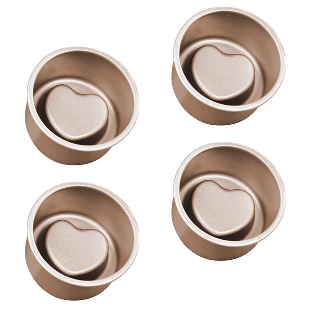 4-Piece Heart-Shaped Carbon Steel Layer Cake Molds for DIY Baking - Perfect for Wedding, Birthday, and Anniversary Cakes - Durable & Reusable Household Baking Tools