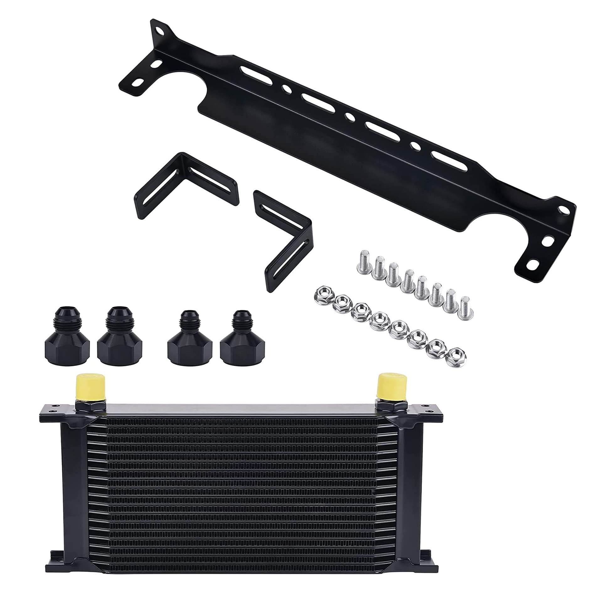 EVIL ENERGY 19 Row High Performance Oil Cooler Kit with 330mm Mounting Bracket - Universal Fit for Racing, Drifting & High HP Cars - Perfect for Track Days & Engine Protection