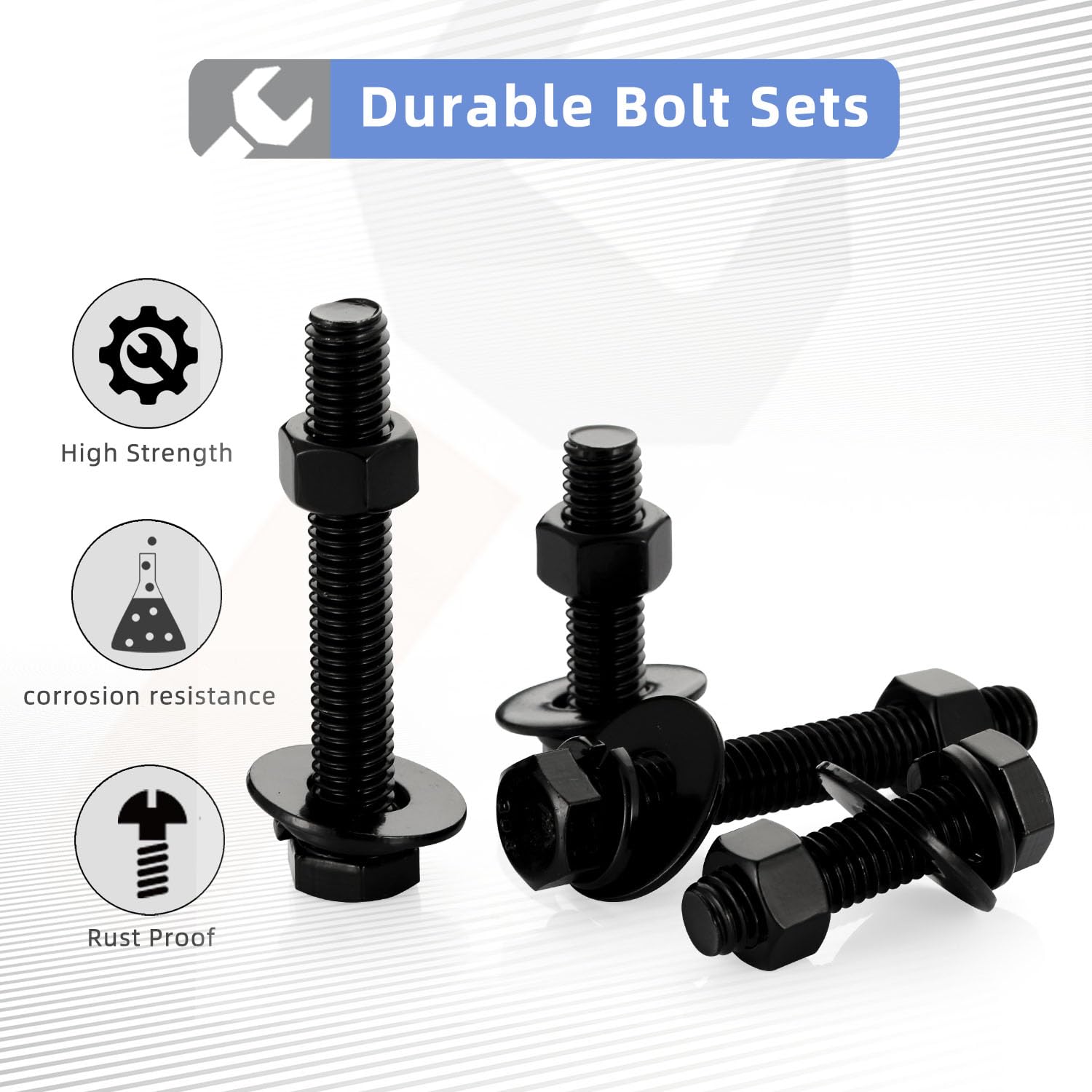 Black Oxide 18-8 Stainless Steel Hex Bolts 1/2-13 x 3