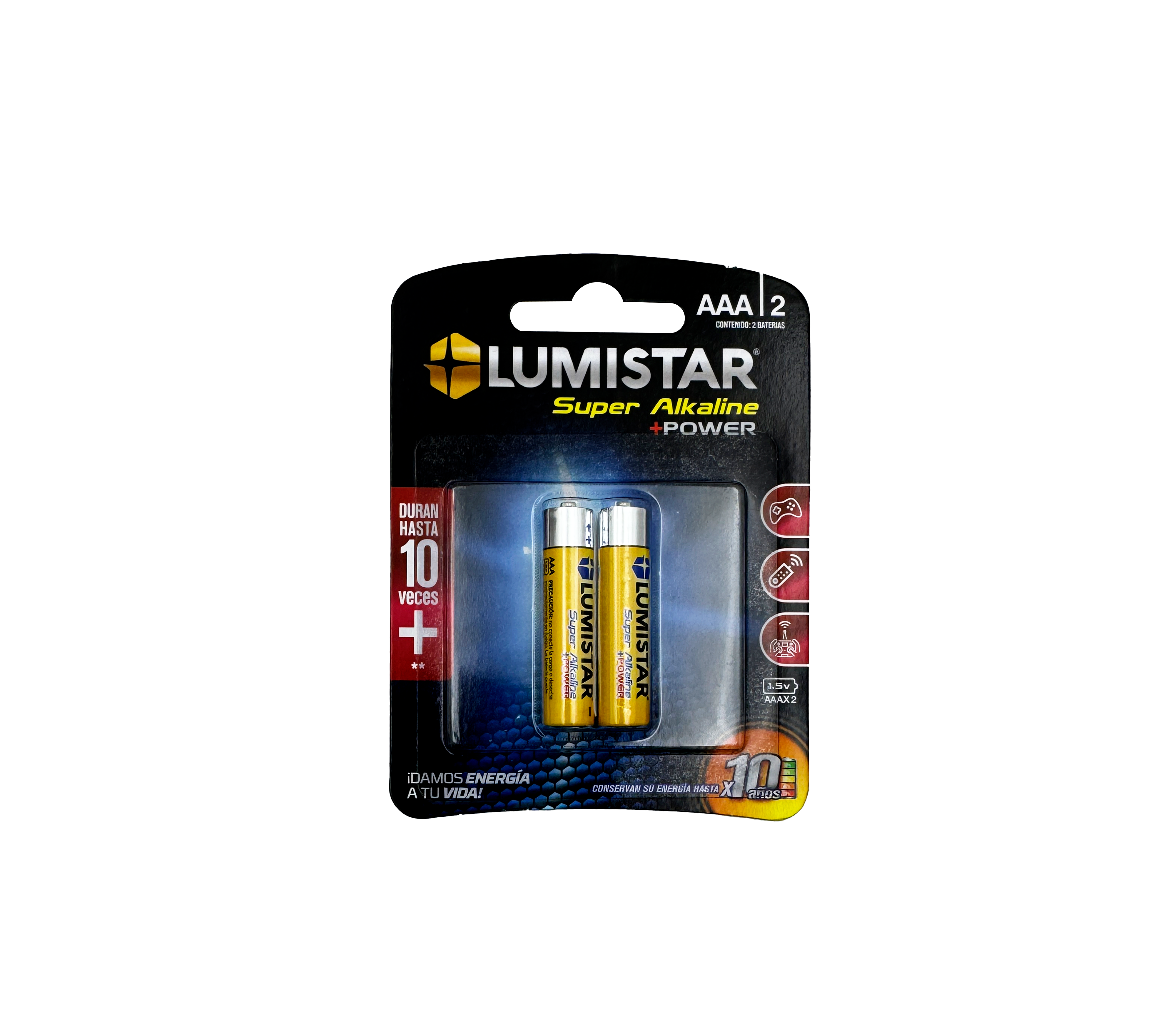 Super Alkaline AAA LR03 Batteries (2-Pack) by Lumistar - Long-Lasting Power for Toys, Remote Controls, and Flashlights